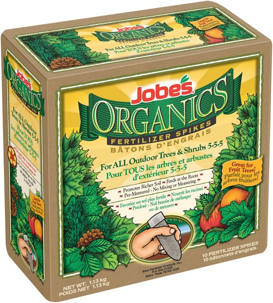 Jobe’s Organics All Purpose Fertilizer Spikes, Easy Plant Care Fertilizer for Vegetables, Flowers, Shrubs, Trees, and Plants, 50 Count