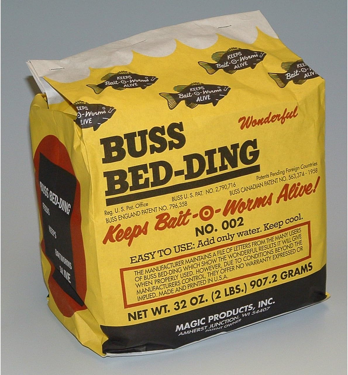MAGIC Buss Worm Bedding 30 lb Bag – Odorless Recycled Paper Worm Bedding for Nightcrawlers, Red Wigglers & European Worms – Clean
