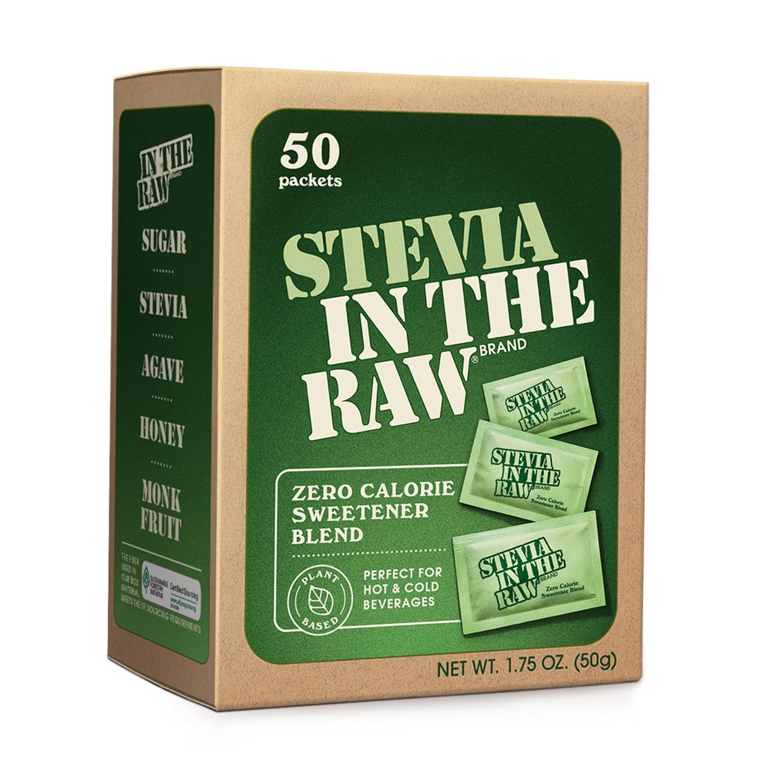 Stevia In The Raw 50 Count Box (Pack of 1) , 1.75 ounce each