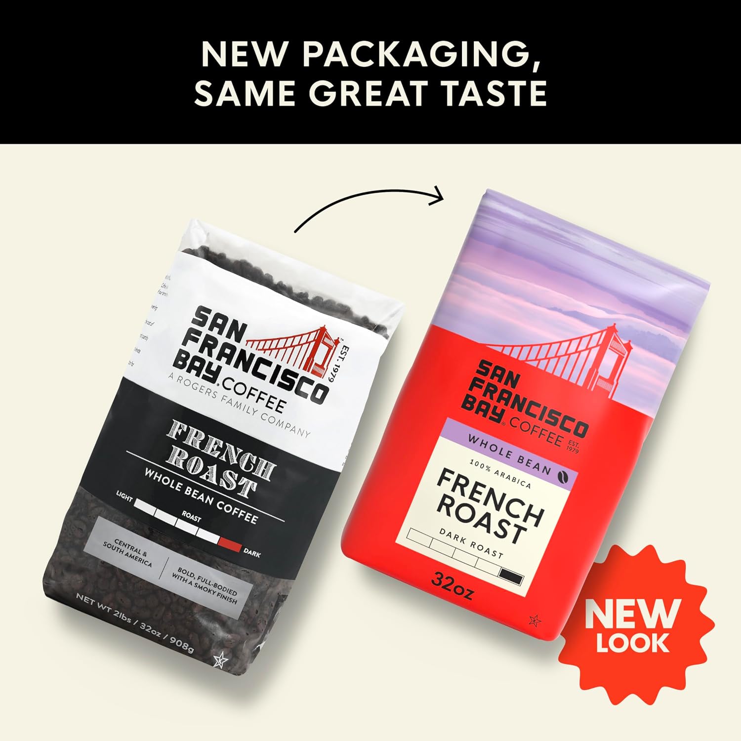 San Francisco Bay Coffee French Roast Whole Bean Coffee, 2 lb bag