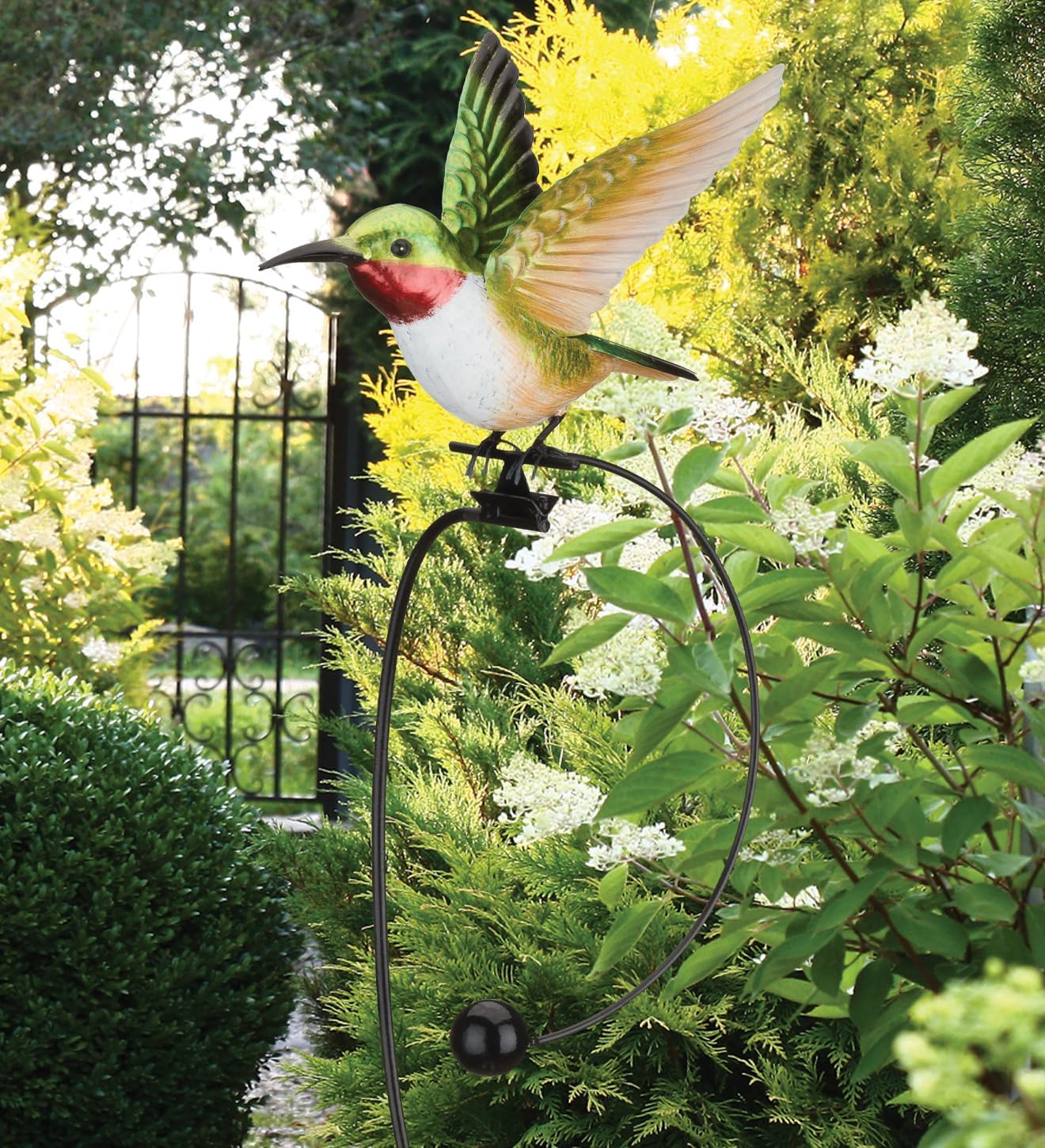 Regal Art & Gift Rocker Hummingbird Garden Stake, Kinetic Metal Yard Art