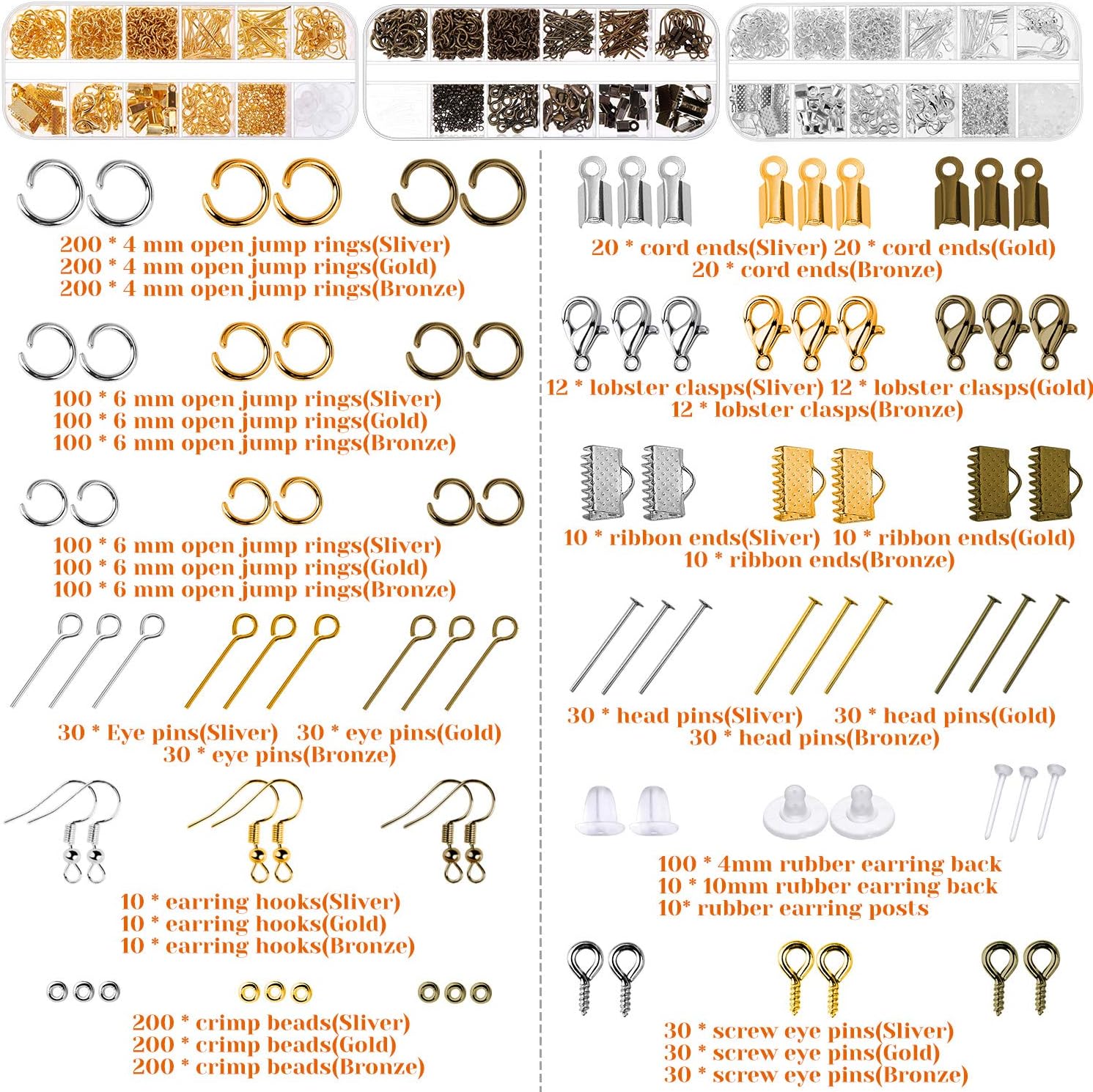 PAXCOO Jewelry Making Supplies Kit, Jewelry Making Kit with Jewelry Making Tools, Jewelry Wires and Jewelry Findings for Jewelry Making