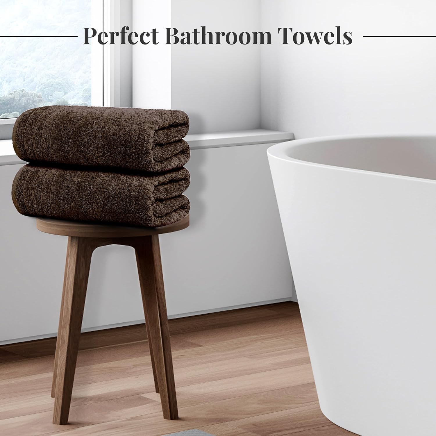 Tens Towels 8 Piece Towel Set, 2 XL Bath, 2 Hand, 4 Washcloth, Dark Grey