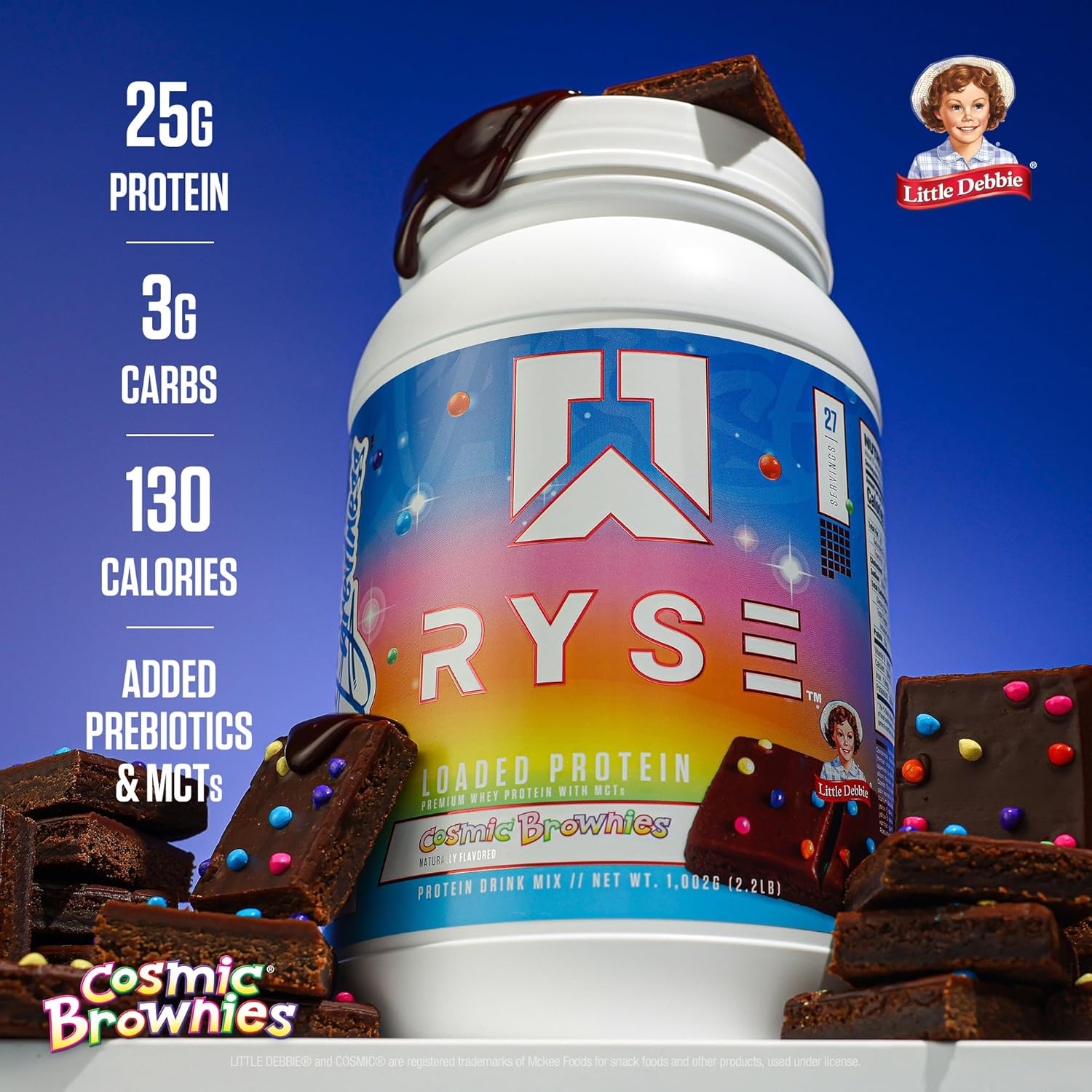 RYSE Loaded Protein Powder - Peanut Butter Cup - 25g Whey Protein Isolate & Concentrate with Prebiotic Fiber & MCTs - Low Carb, Low Sugar