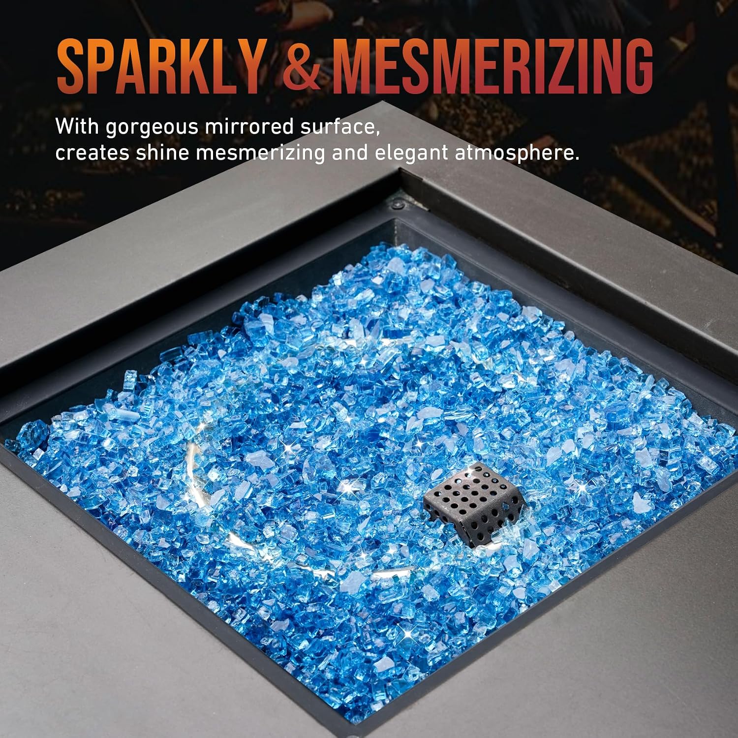Skyflame 1/4" Pacific Blue Regular Fire Glass for Fire Pit Fireplace