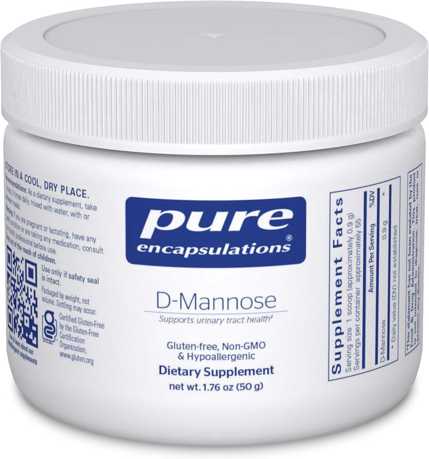 Pure Encapsulations D-Mannose Powder - for Urinary Tract Support - Urinary Tract Support & Bladder Health* - Easy Dissolve Powder - Non-GMO & Vegan - 1.76 oz | Dissolvable Supplement for Urinary Tract Support*, Urinary Tract Support, Supports Healthy Uri…