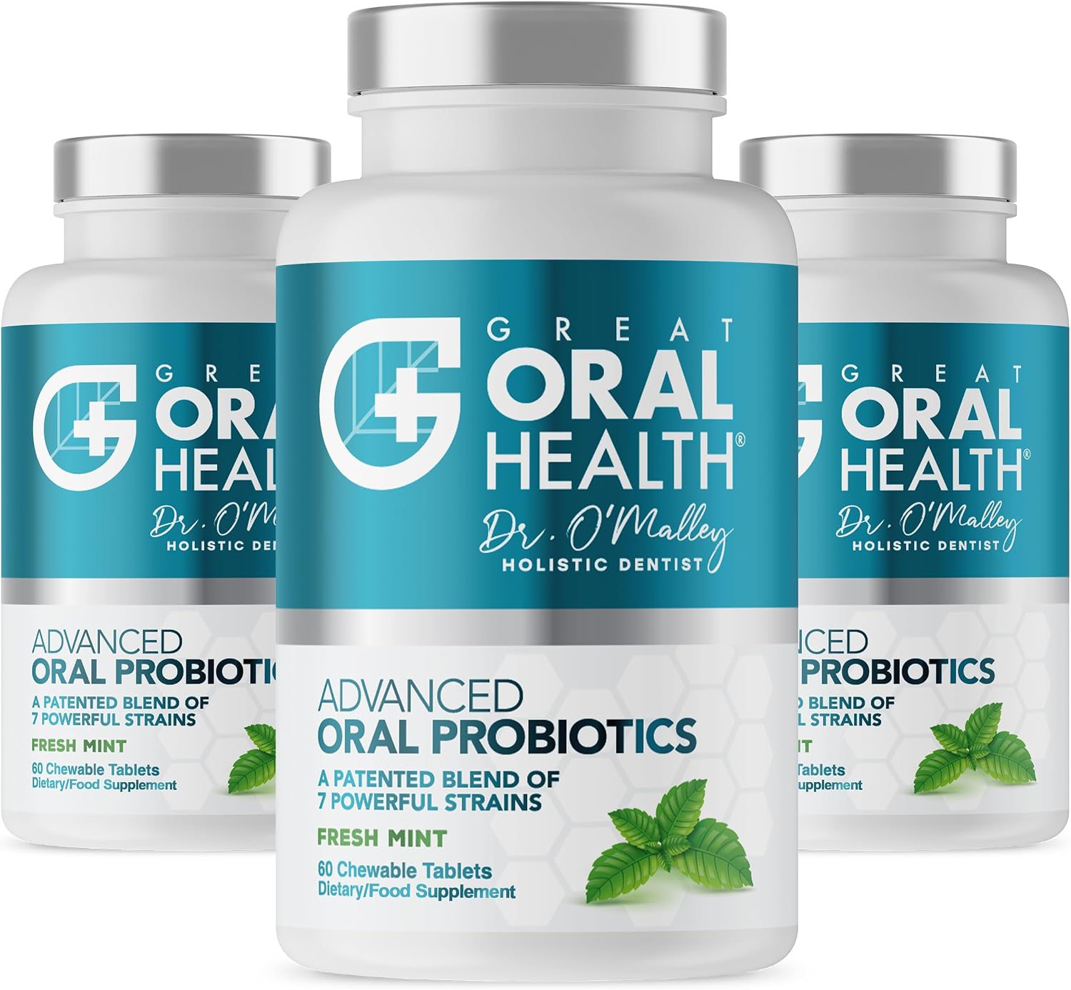 Oral Probiotics for Mouth Bad Breath Treatment for Adults; Dentist Formulated Dental Probiotics for Teeth and Gums Health & Chronic Halitosis with BLIS K12 M18, 60 Chewable Oral Health Tablets Mint