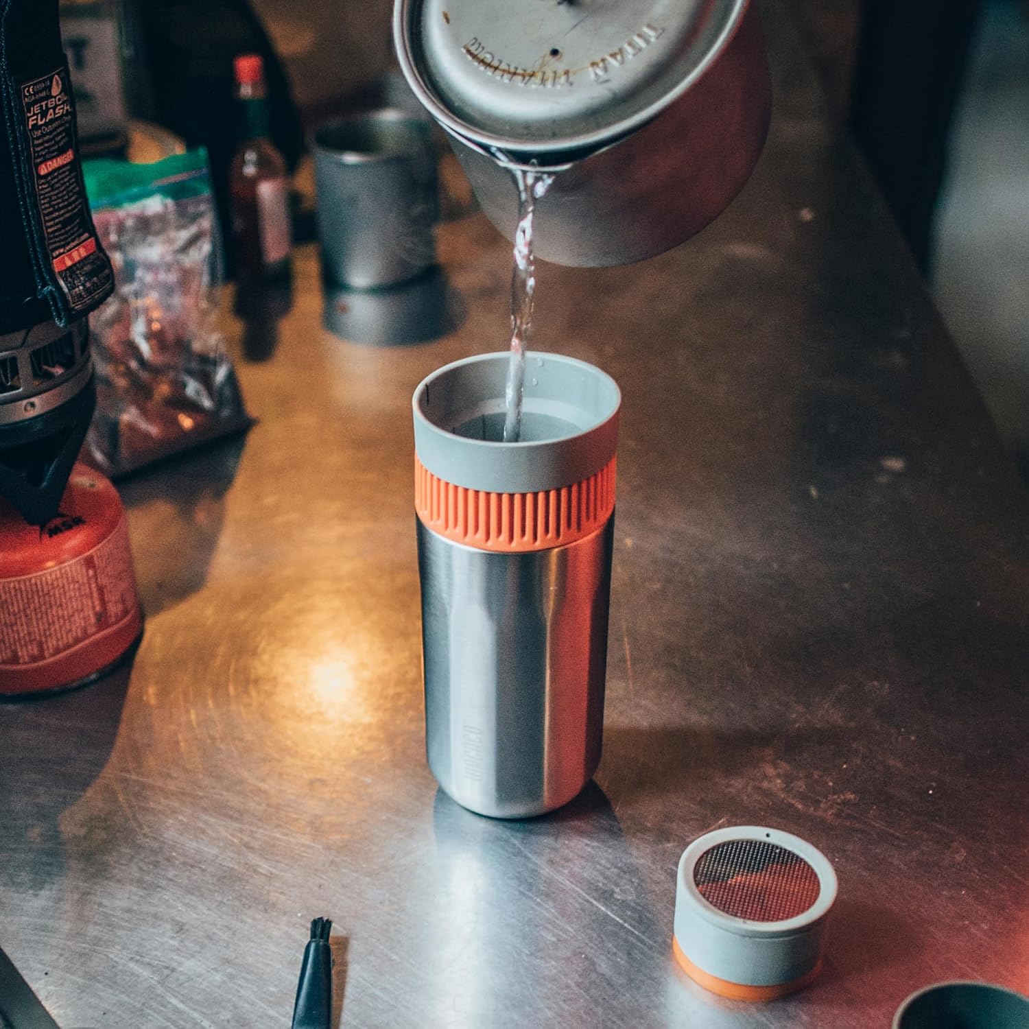 WACACO Pipamoka Portable Coffee Maker, Coffee brewer, All-in-one Vacuum Pressured，Insulated Travel Mug, Hand Powered and Filter Pressure Brewer
