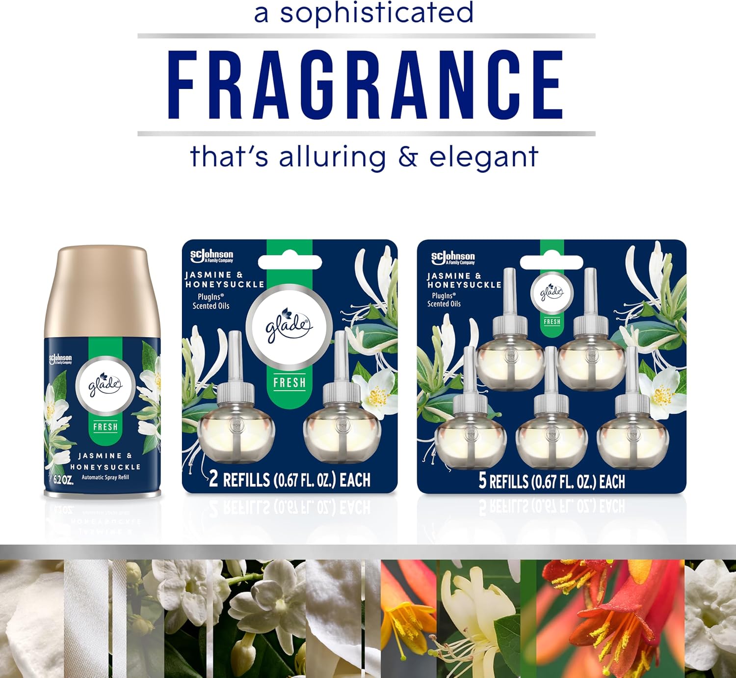 Glade PlugIns Refills Air Freshener, Sea Mist & Cypress, Scented and Essential Oils for Home and Bathroom, 0.67 Fl Oz, 5 Count