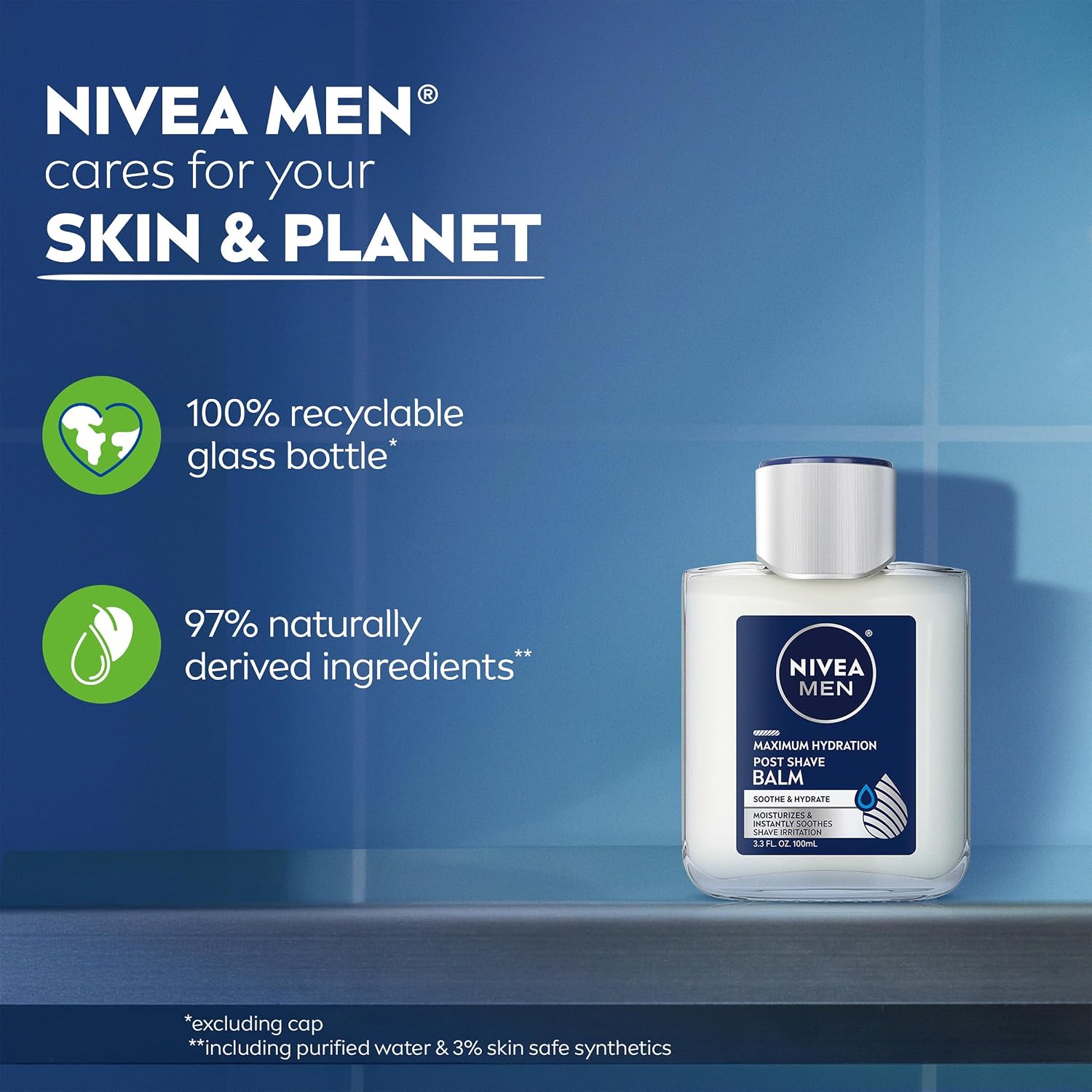 NIVEA MEN Maximum Hydration Post Shave Balm, Multipack, 3 x 3.3 FL OZ | Aftershave Balm for Men with Provitamin B5 and Aloe Vera, 3X Hydration Effect