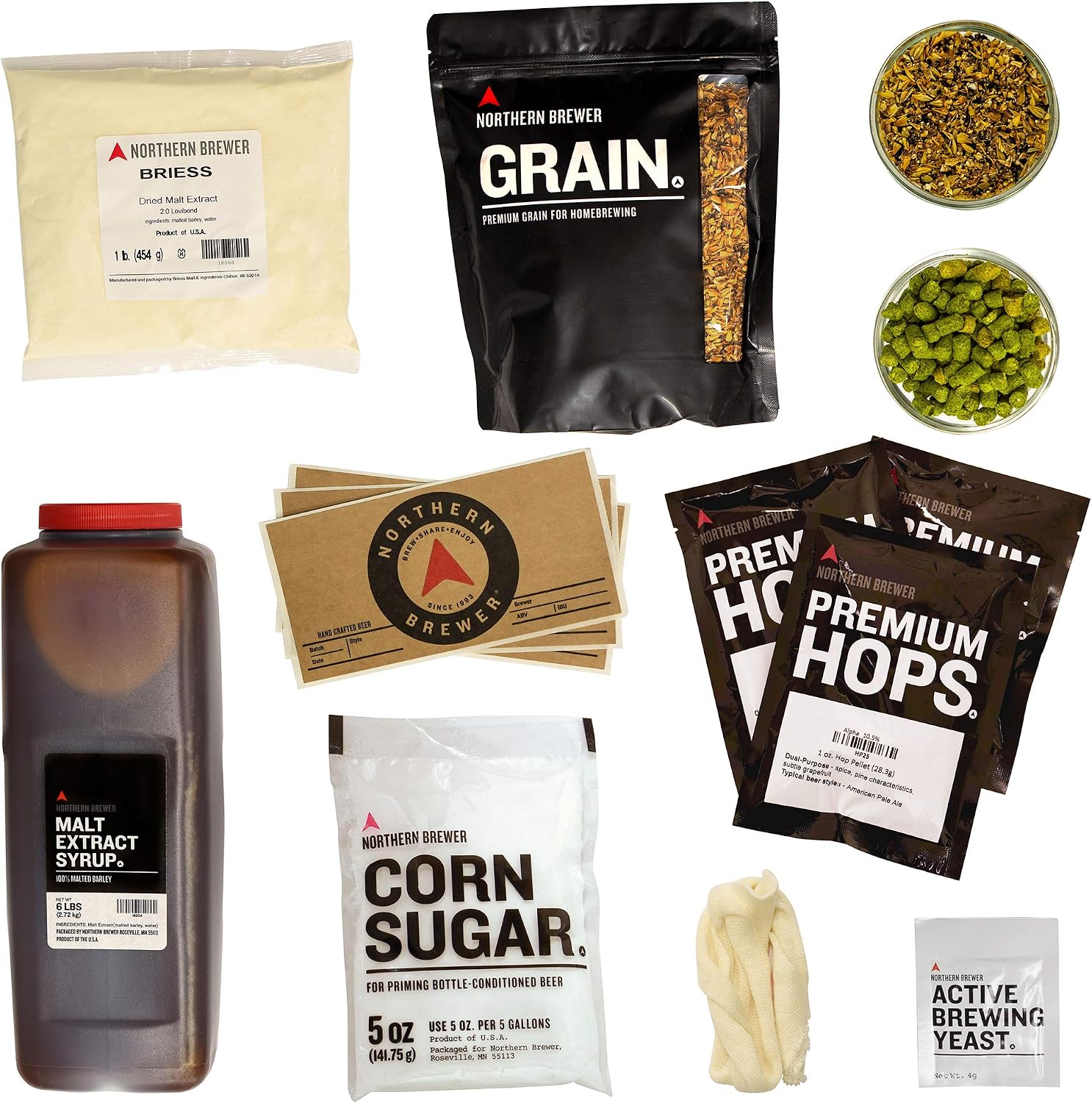 Northern Brewer - Brew. Share. Enjoy. HomeBrewing Starter Set, Equipment and Recipe for 5 Gallon Batches (Hank's Hefeweizen)