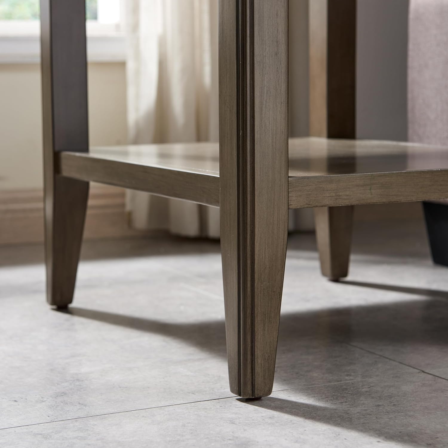 Leick Home Shield Wedge End Table, 21", Glazed Auburn