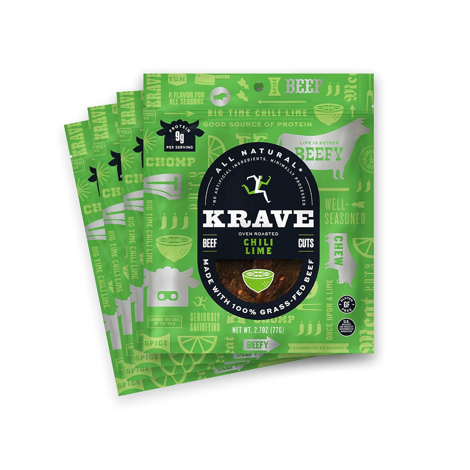 KRAVE All Natural Pork Jerky, Black Cherry BBQ - Protein Packed Snacks Roasted for Maximum Flavor - Premium Tender Meat Cuts - Gluten Free - 2.7 Ounce