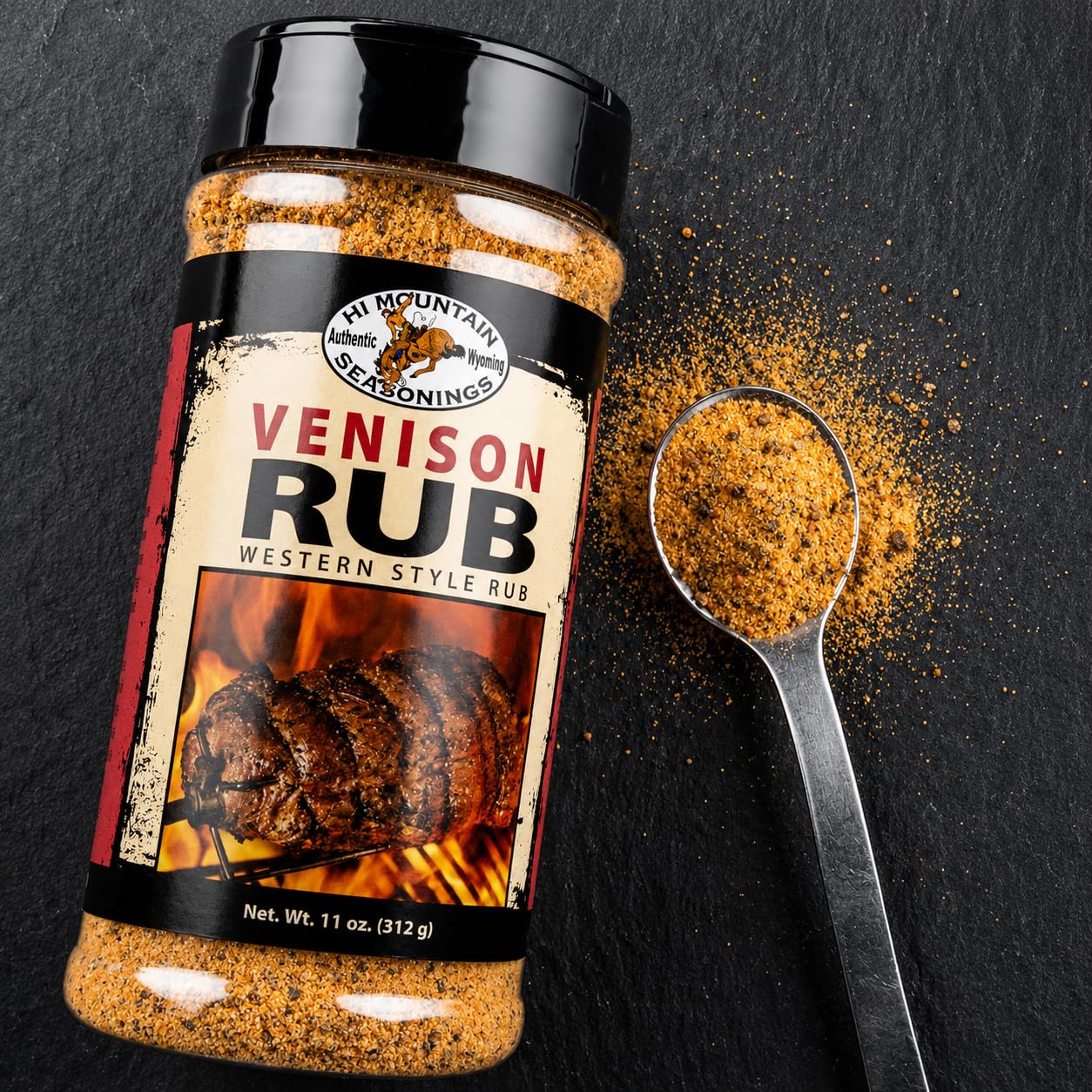 Hi Mountain | GARLIC PEPPER RUB | Meat Seasoning | 11 oz | Garlic pepper seasoning for beef, pork, venison, deer, elk, chicken, burgers, and vegetables
