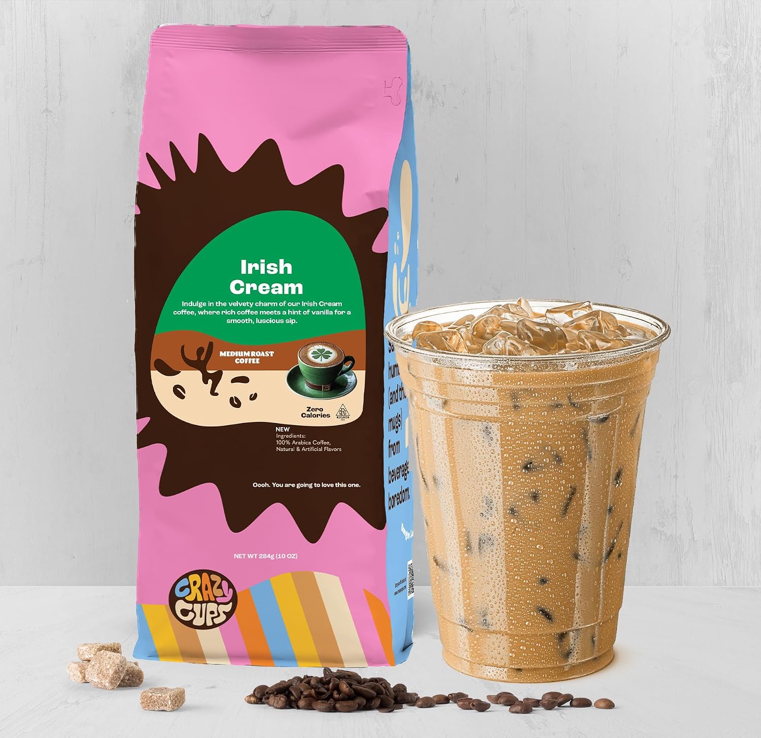 Crazy Cups Flavored Ground Coffee, Cinnamon French Toast, in 10 oz Bag, For Brewing Flavored Hot or Iced Coffee