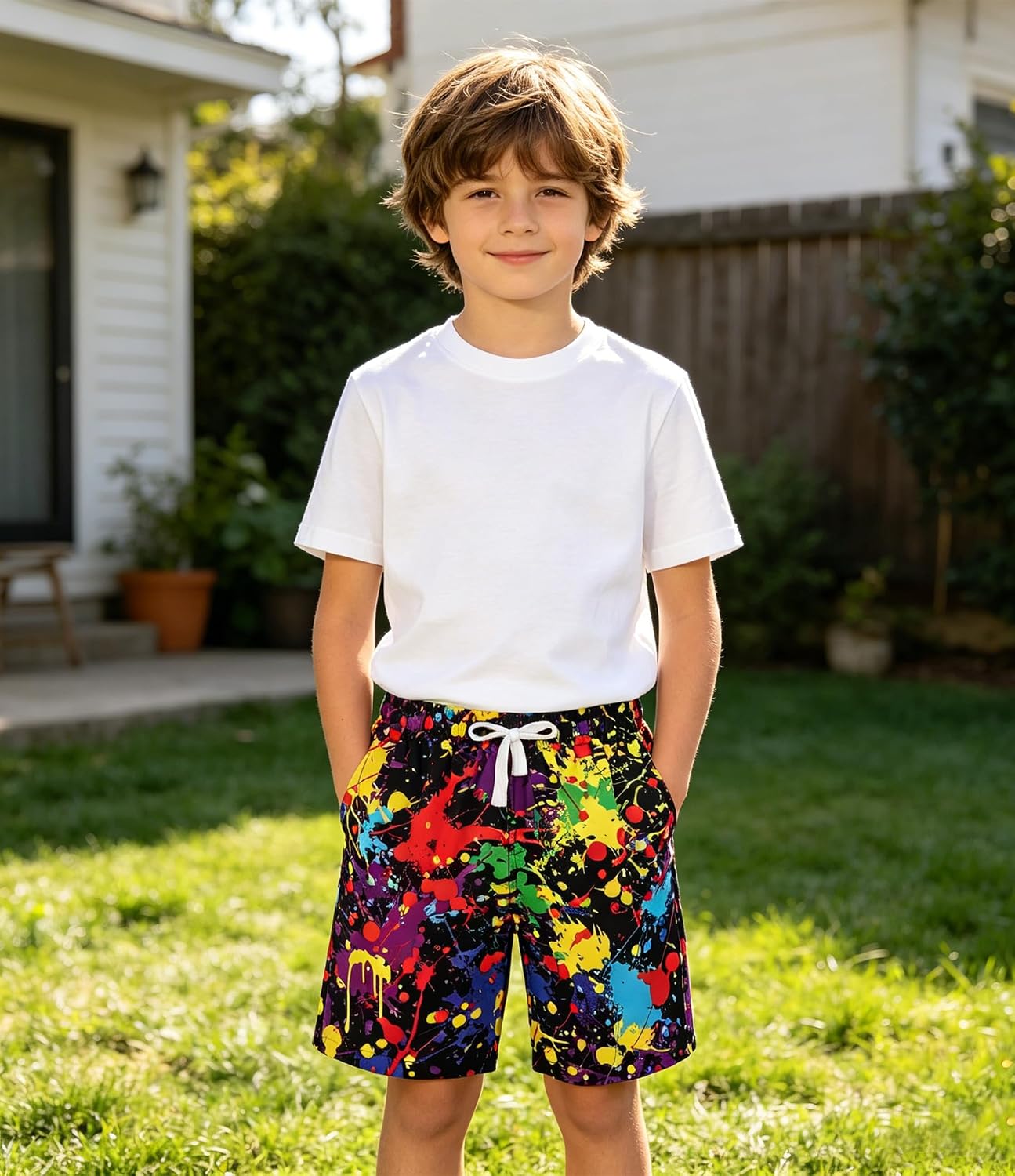 BFUSTYLE Boys Swim Trunks Mesh Lining Kids Bathing Suit 5-14 Years Shorts