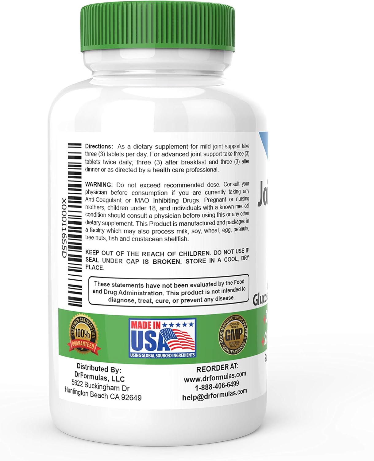 DrFormulas Joint Support Supplements for Men & Women | Glucosamine Chondroitin Msm, (Mendamine) 60 Day Supply