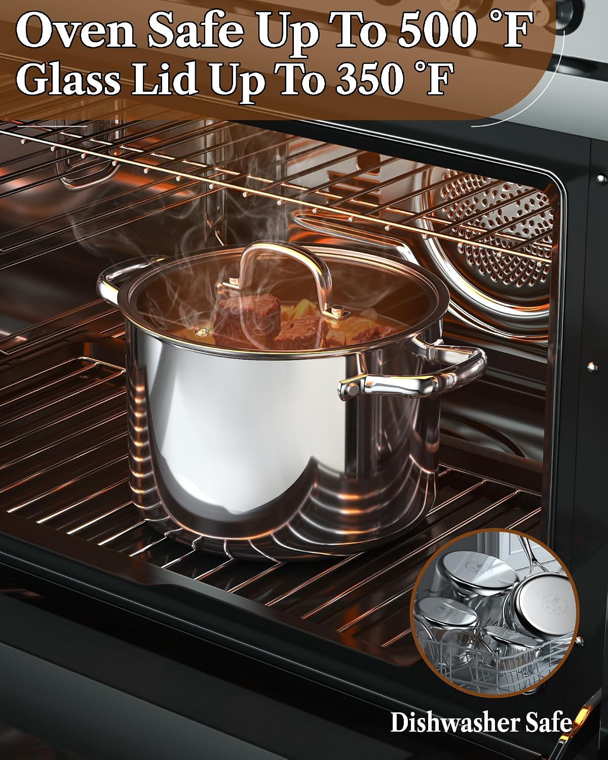 Cook N Home 7-Piece Tri-Ply Clad Stainless Steel Cookware Pots & Pans Set