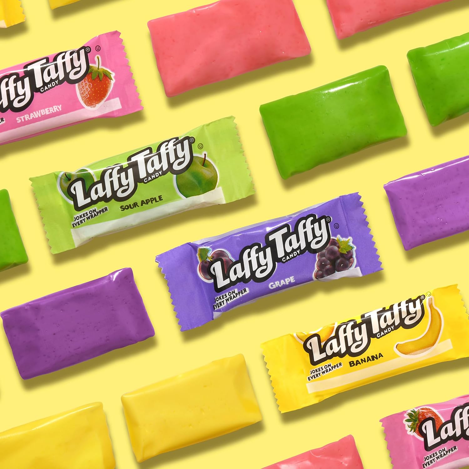 Laffy Taffy Candy, Assorted Flavors, Individually Wrapped Mini Bars, 6 Ounce