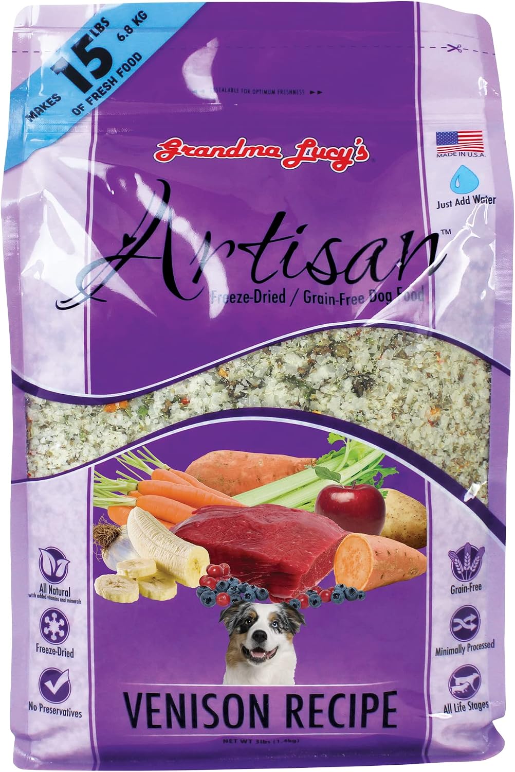 Grandma Lucy's Artisan Dog Food, Grain Free and Freeze-Dried - Artisan Chicken, 10Lb Bag