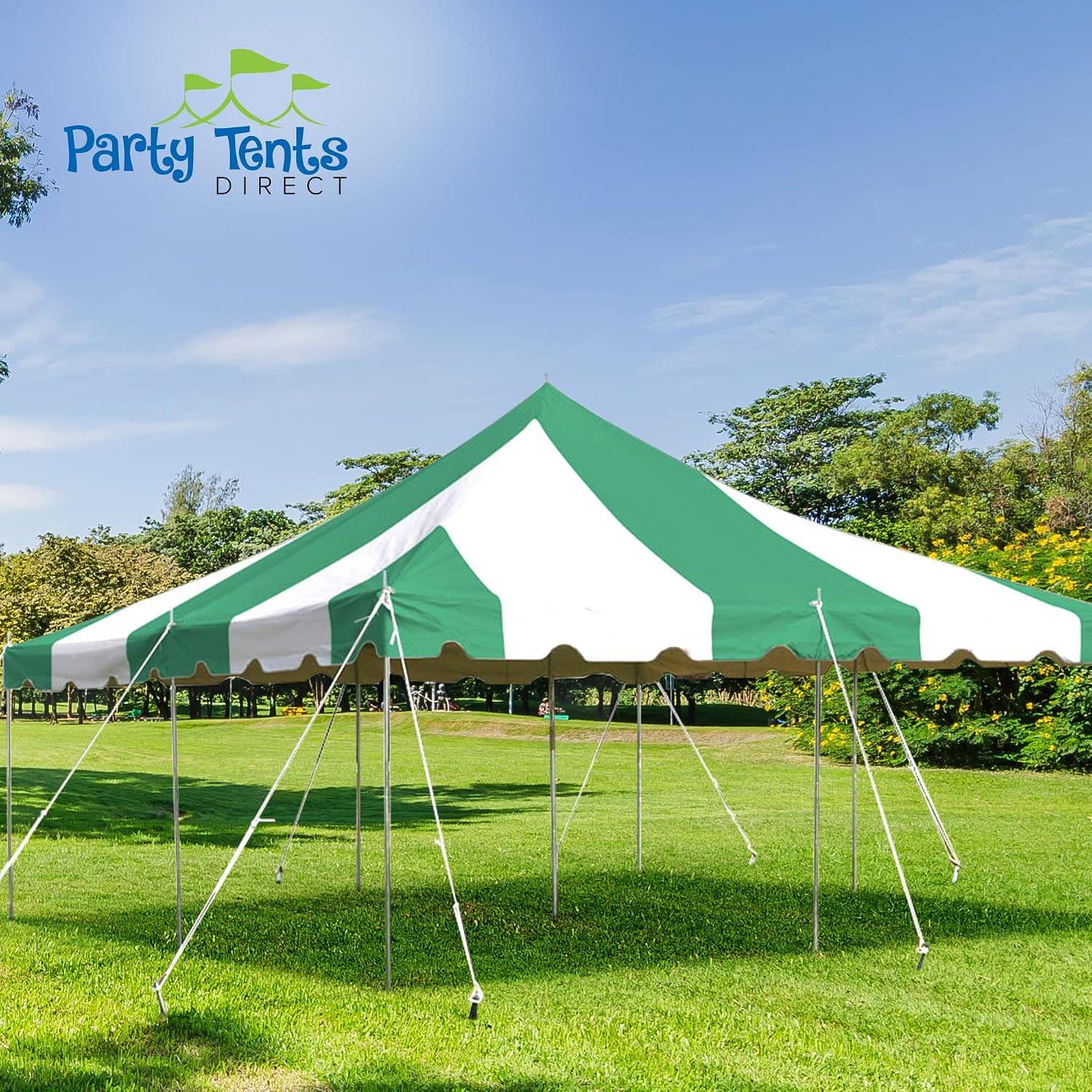 20’ x 20’ Weekender Canopy Pole Tent, Indoor and Outdoor Heavy Duty Easy Up, 80 Person Capacity Tent for Parties, Weddings, and Events, Commercial and Residential Use, PVC White Top | Easy Up Weekender Canopy Tent With 80 Person Capacity - Outdoor Canopi…