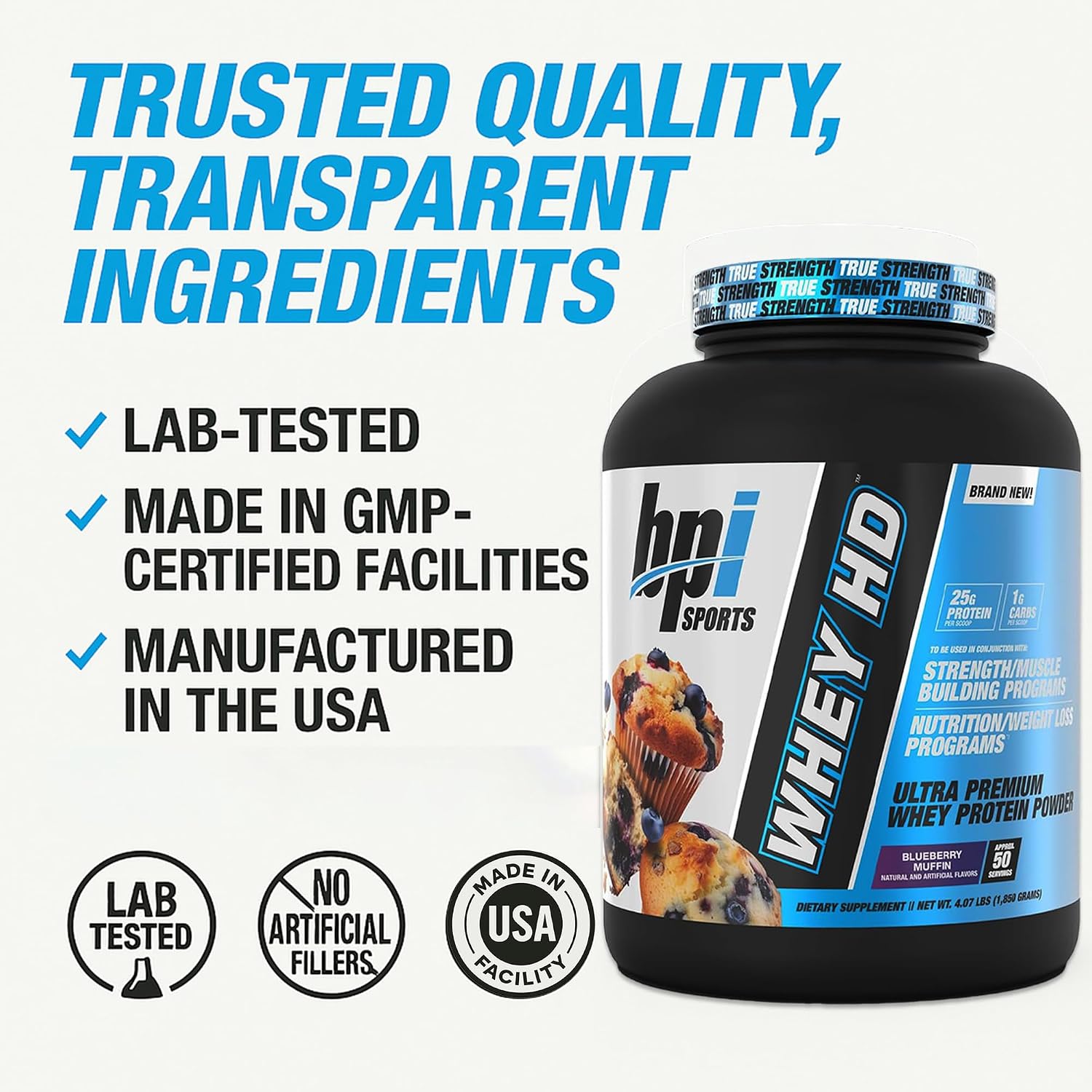 BPI Sports Whey HD Ultra Premium Protein Powder Isolate | Workout Whey Protein Powder For Men & Women for Muscle Gain | Milk Protein Concentrates | Chocolate Cookie/ Vanilla Caramel, 4.07 Pound