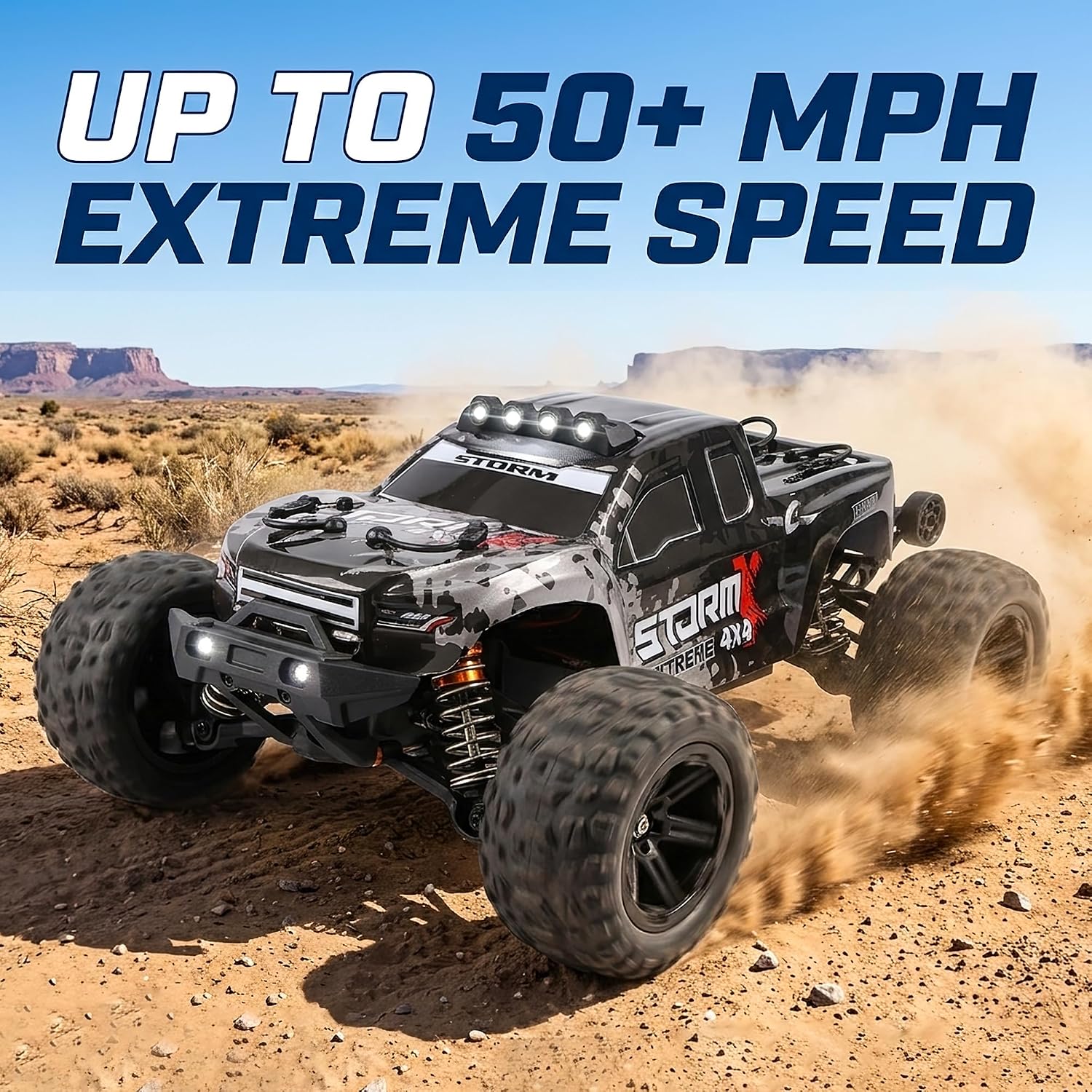 V3 1/14 Fast RC Cars for Adults, 4x4 Offroad Waterproof Monster Truck | 40+ mph High Speed Remote Control Drift Buggy Car , Electric Powered All Terrain Truggy with 2S Battery for Snow Sand