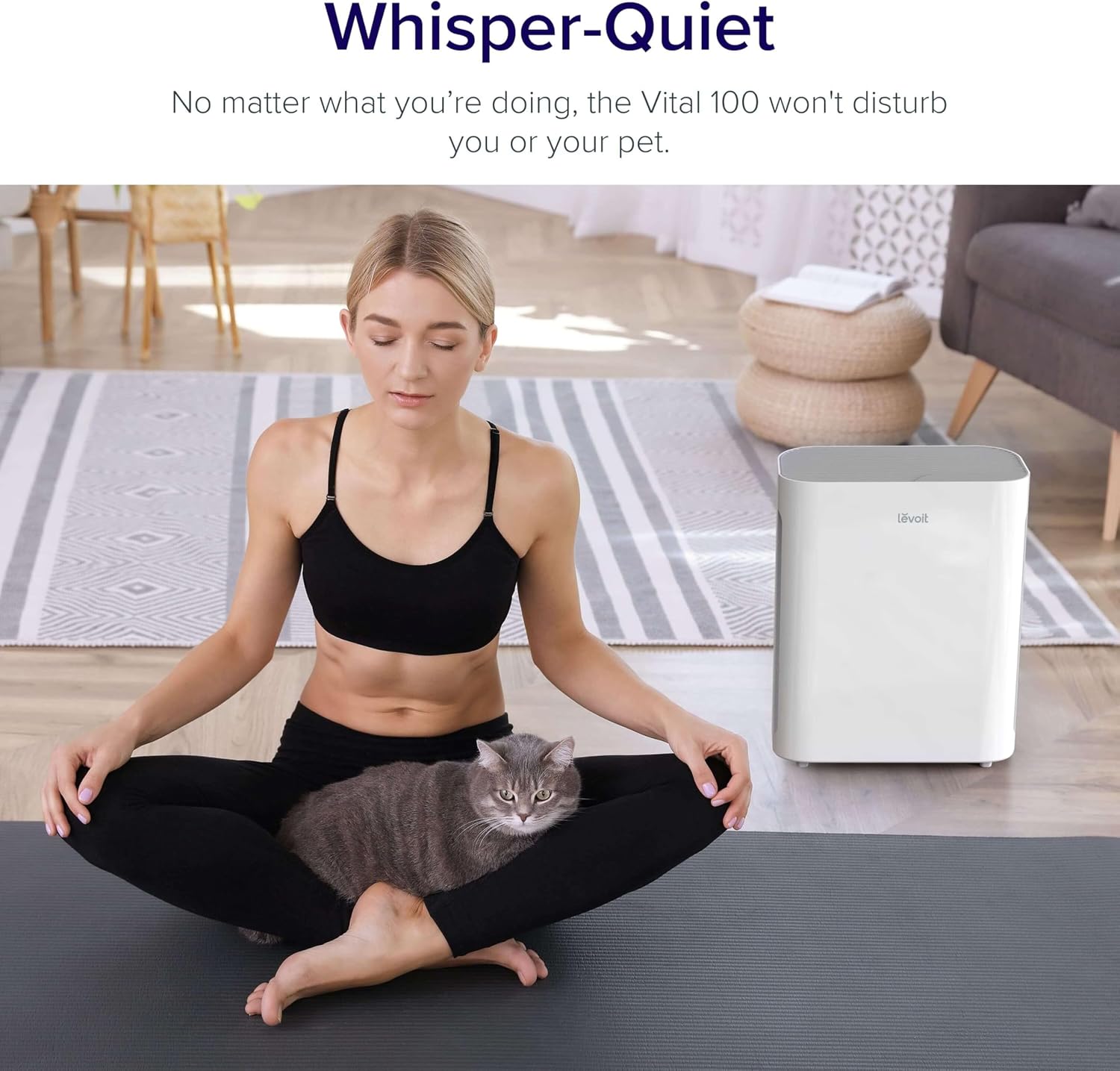 Levoit Air Purifier for Home Pets Bedroom Dorm Room, Smart & Voice Control