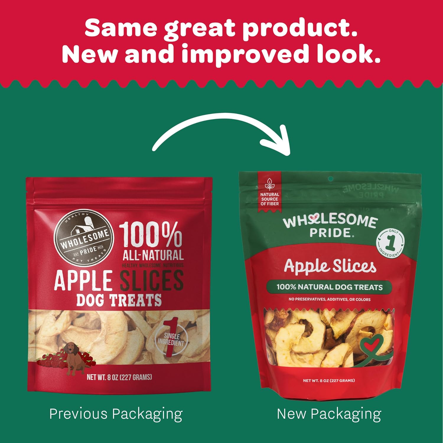 Wholesome Pride Banana Bites Dog Treats – 2-Ingredient Banana Chips for Dogs, Grain-Free, Banana & Coconut Oil, 8 oz