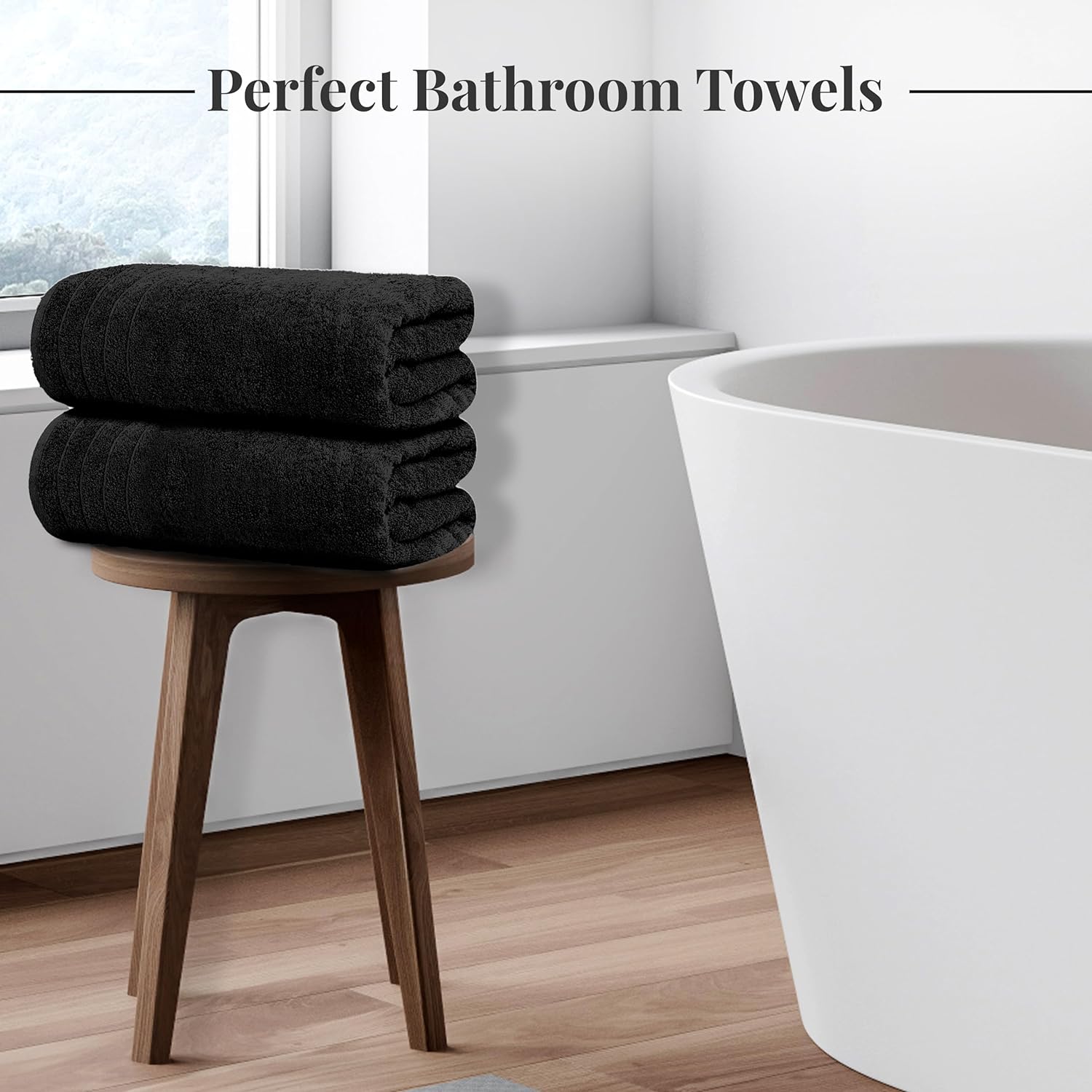 Tens Towels 8 Piece Towel Set, 2 XL Bath, 2 Hand, 4 Washcloth, Dark Grey
