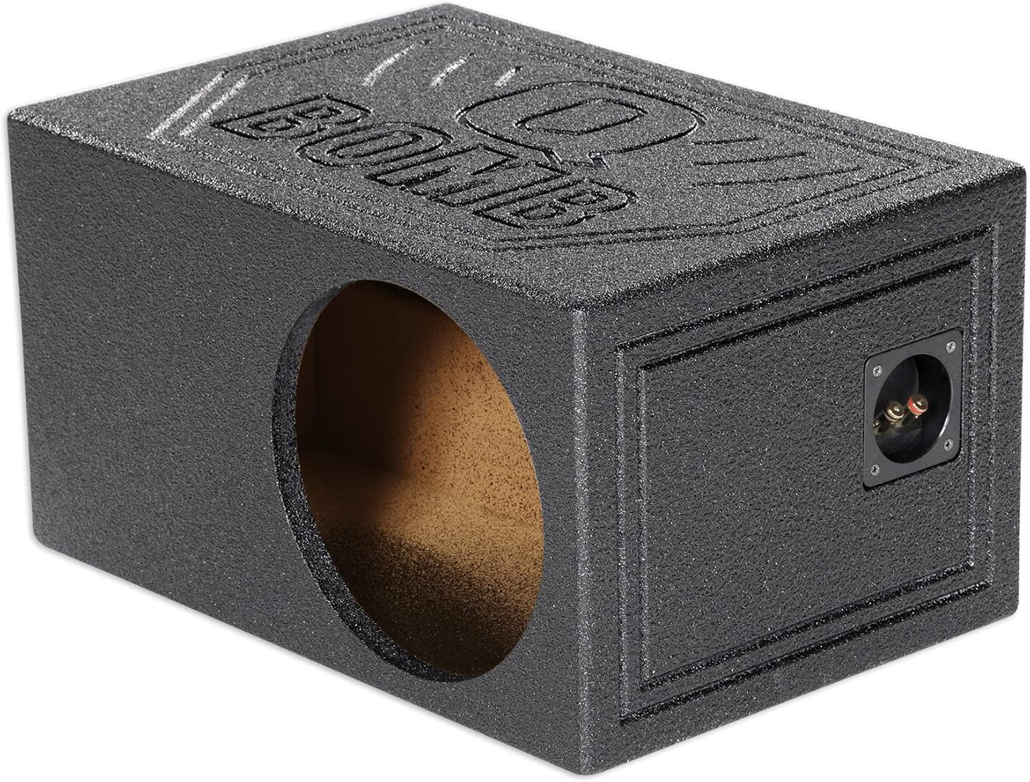 Rockville RQB10 Single 10" Vented Ported Subwoofer Sub Box Enclosure | 1.4 Cu Ft Air Space, Side Ported, 3/4" MDF, Bed Liner Finish, 39Hz Tuning