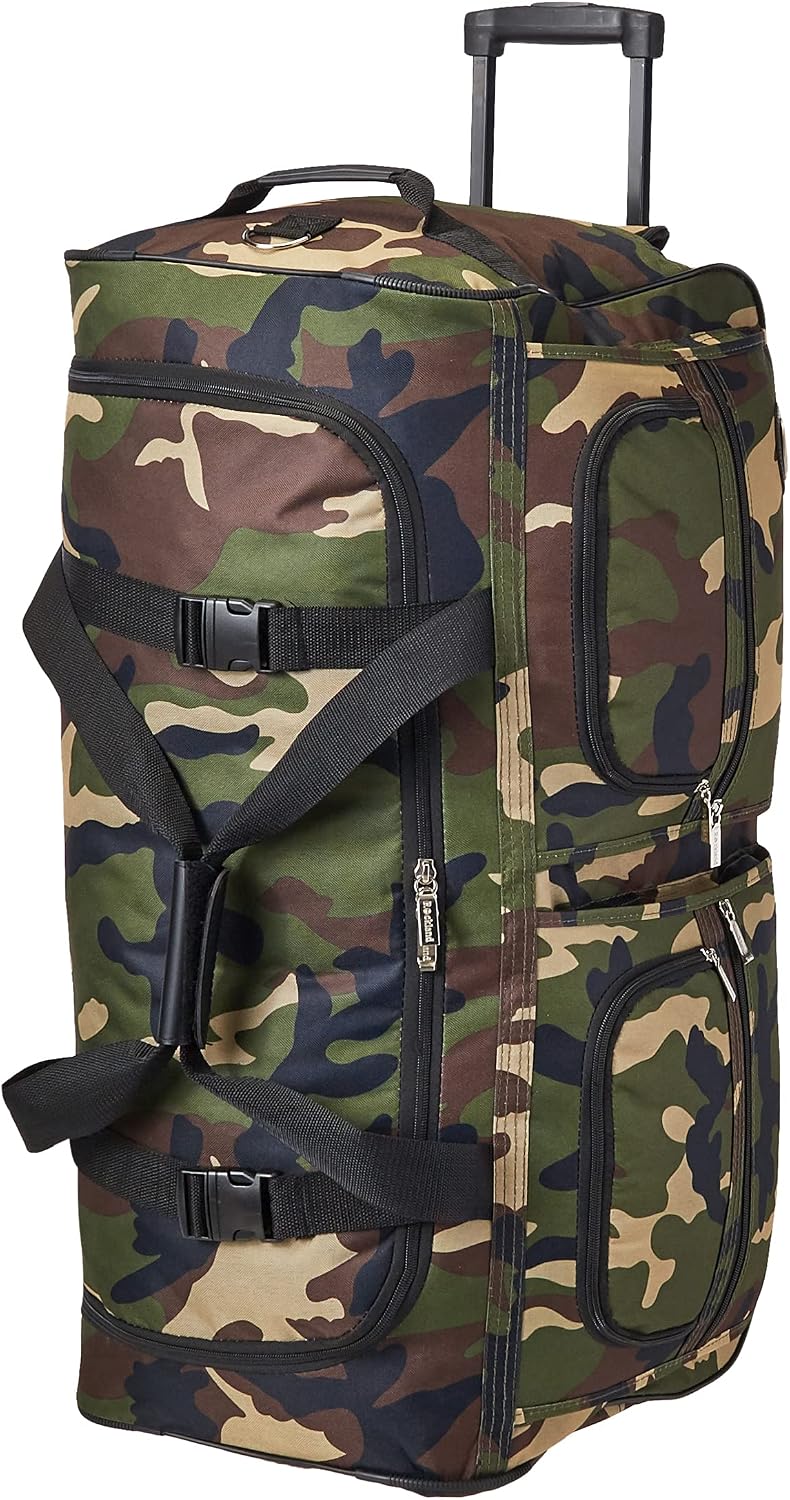 Rockland Rolling Duffel Bag, Black, 22"