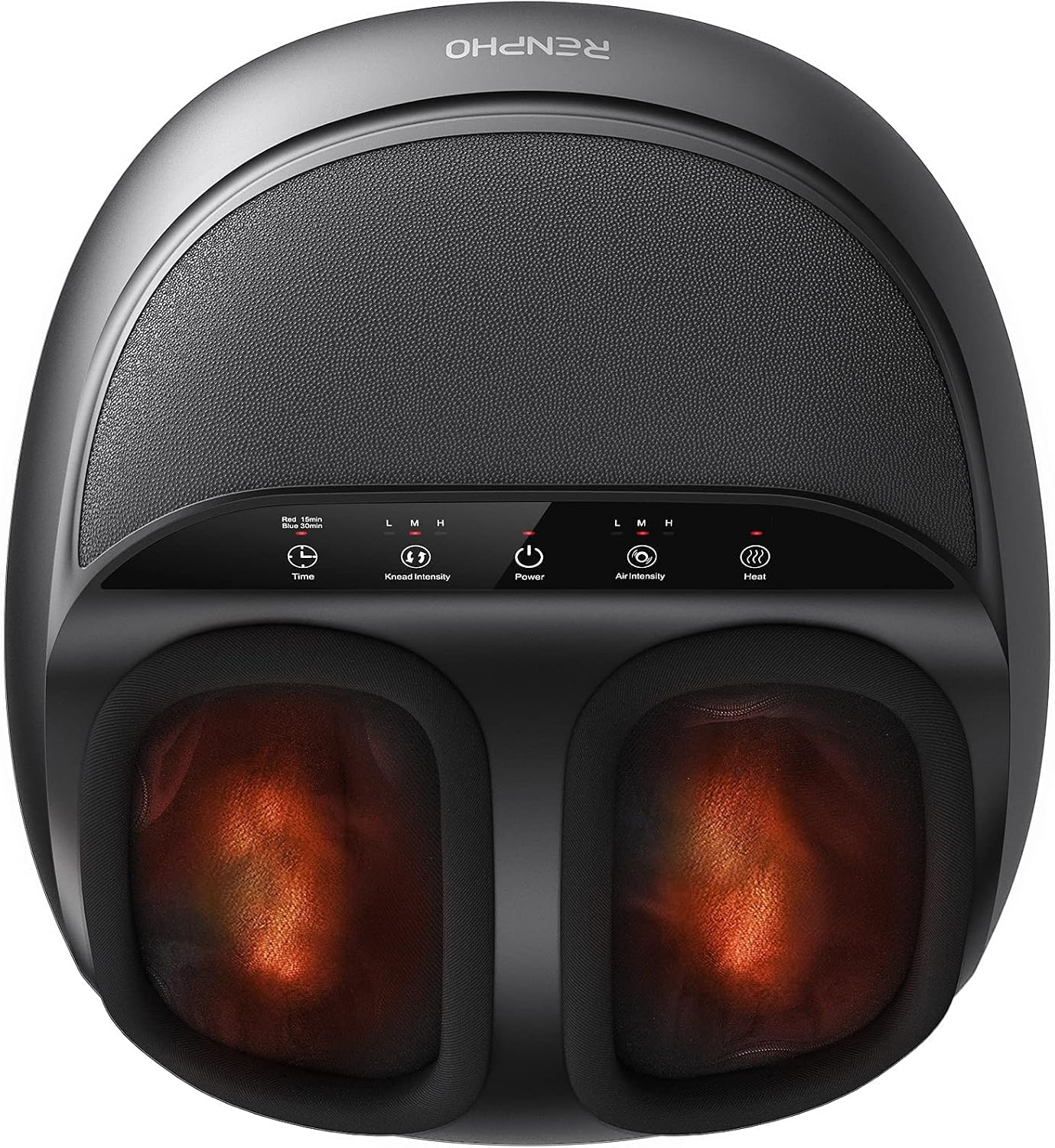 RENPHO Full Foot Massager with Heat, Deep Shiatsu for Plantar Fasciitis | FSA Eligible HSA, 3 Compression & Kneading Levels, Corded Electric