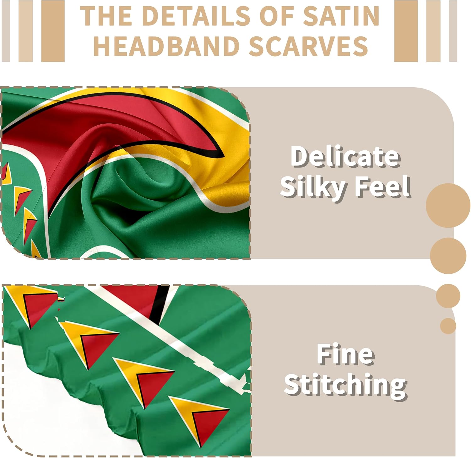 Fashion Bandana Women,Flag Silk Scarf,27.5x27.5 Large Square bandanas,Satin Hair for Sleeping,Travel,for Gift