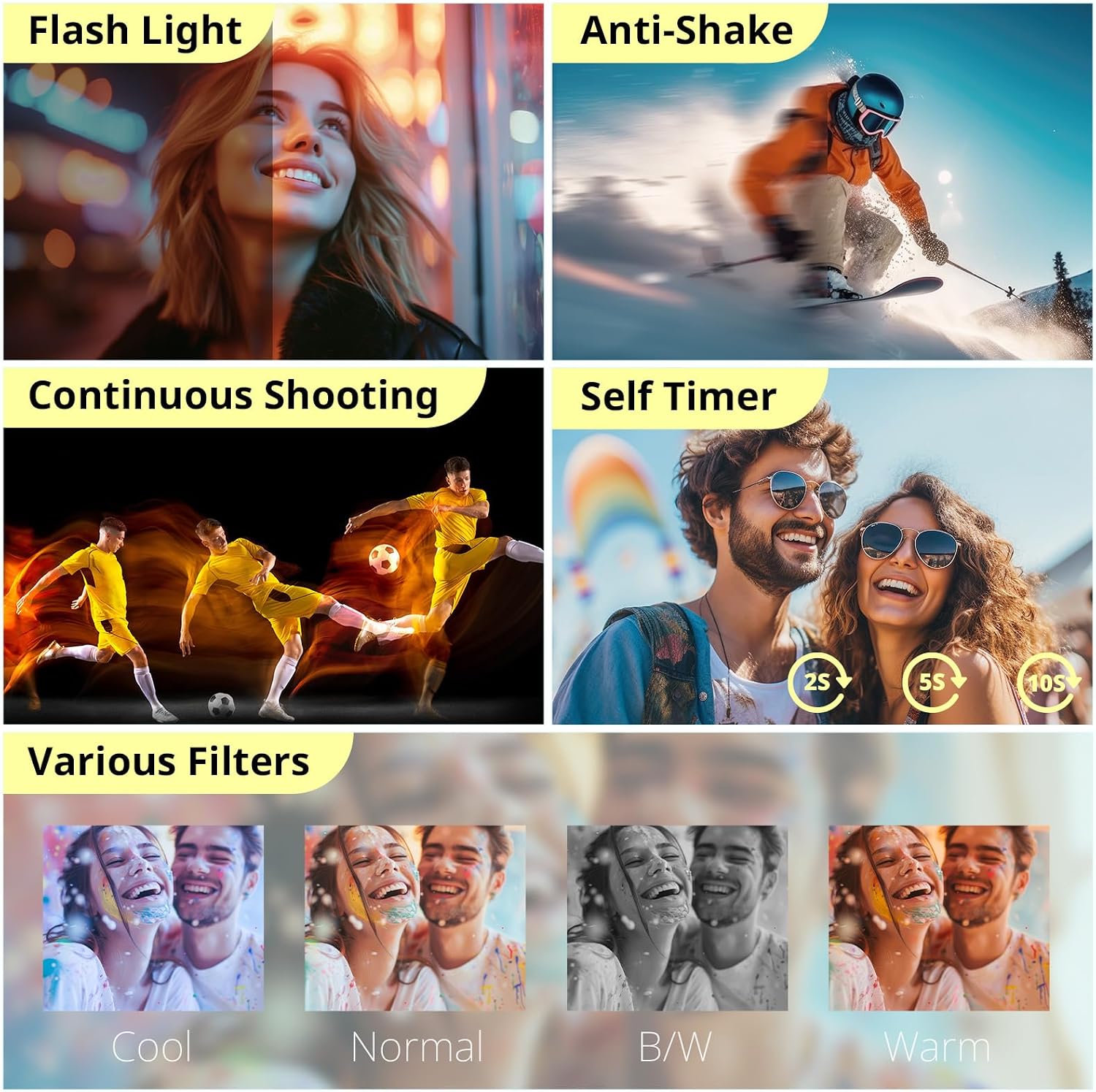 4K Digital Camera for Photography Autofocus, 2026 Latest 48MP Vlogging Camera for YouTube with SD Card, 2 Batteries, 3" 180°Flip Screen Compact Travel Camera for Teens with 16X Zoom,Black