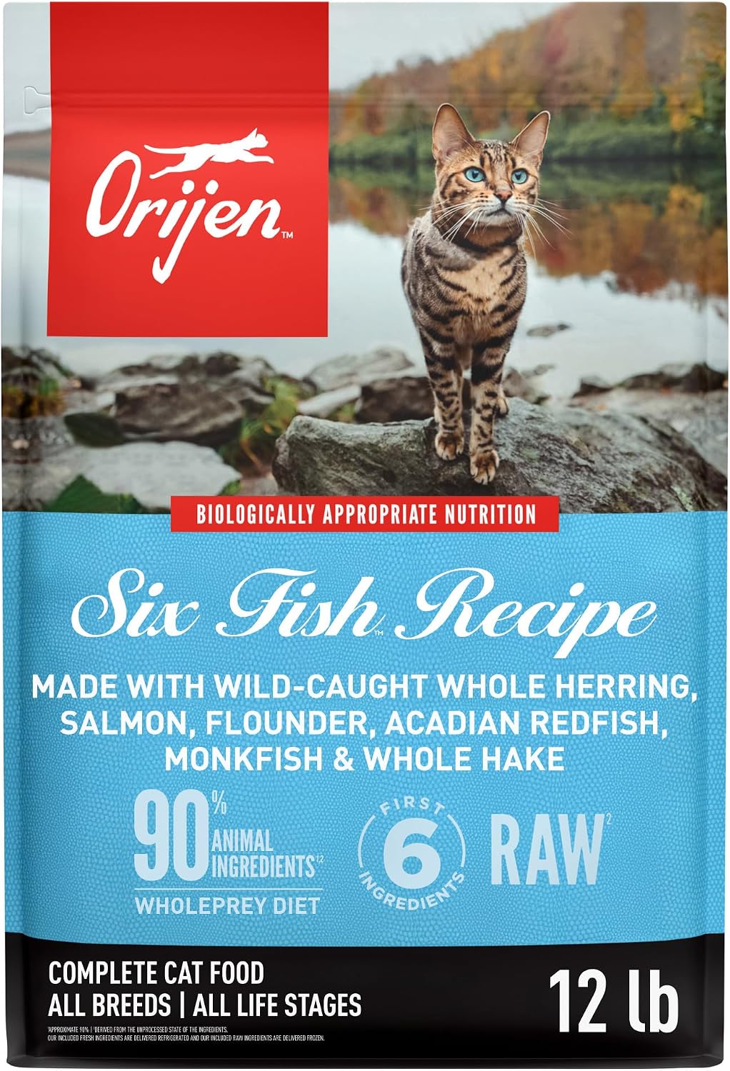 ORIJEN Grain Free WHOLEPREY Dry Cat Food Original Recipe 4lb. Bag | 90% Animal Ingredients, Freeze Dried, Fresh or Raw Ingredients, High Protein, Heart Health, Free-Run Poultry