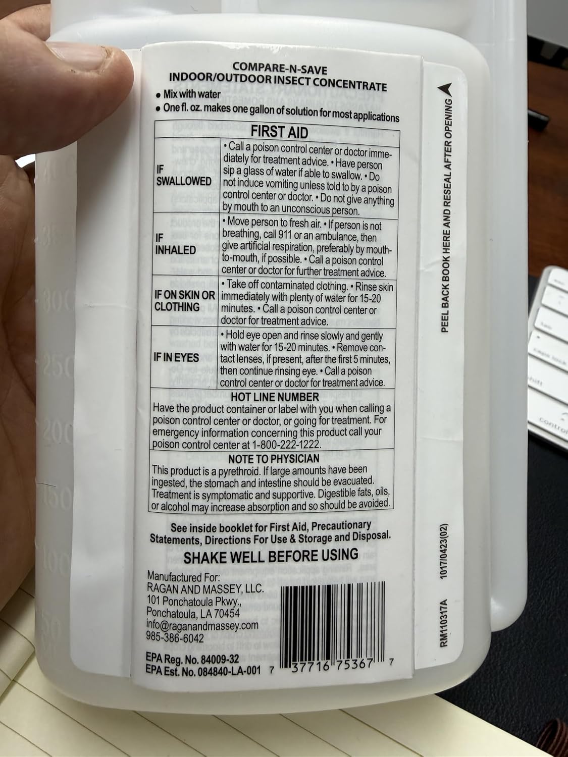 Compare-N-Save Concentrate Indoor & Outdoor Insect Control, 32 oz, Model Number: 75366