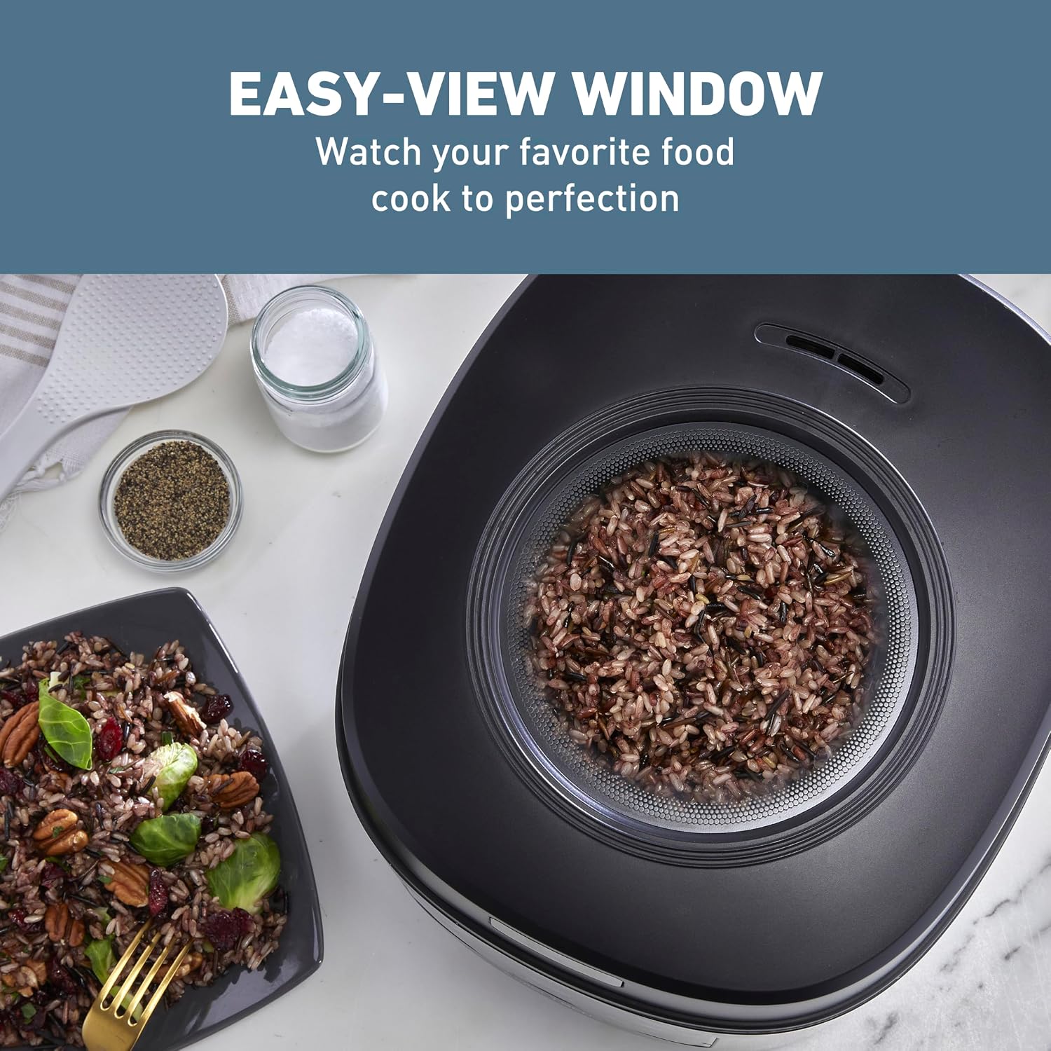 West Bend Rice & Grain Multi Cooker Programmable with 9 Preset Functions, Features Delay Start and Keep Warm Functions and Steam Basket, 20 Cups Cooked (10 cups uncooked), Stainless Steel