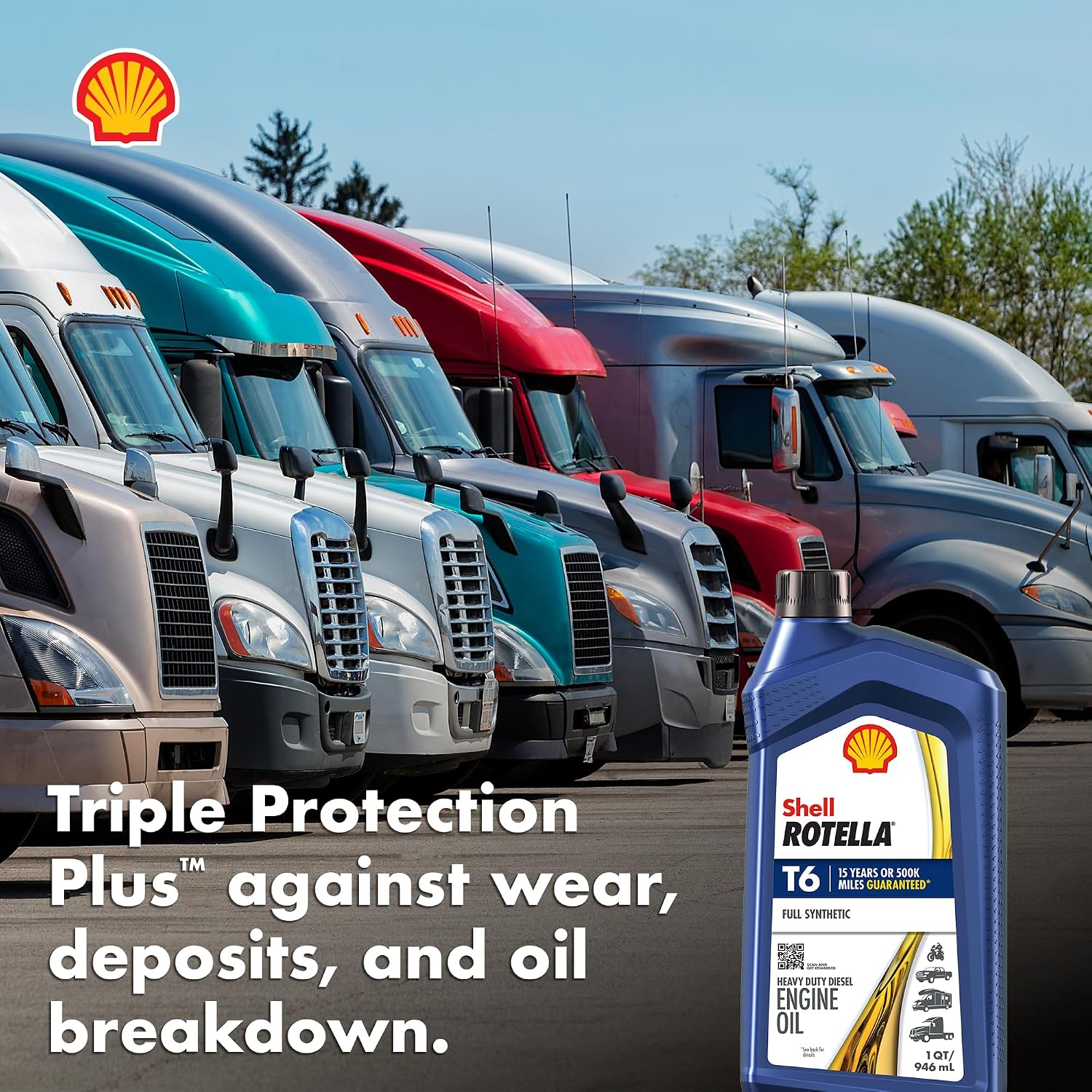 Shell Rotella T6 Full Synthetic Heavy Duty Engine Oil 5W-40, 55 Gallon Drum