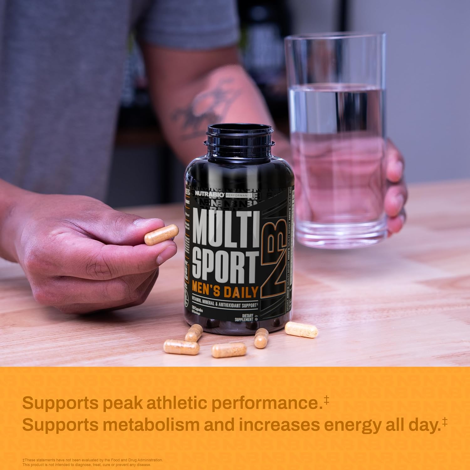 NutraBio Multisport for Men - Mens MultiVitamin - 33 Vitamins, Minerals, Micronutrients - Rich in Antioxidants - Supports Peak Athletic Performance