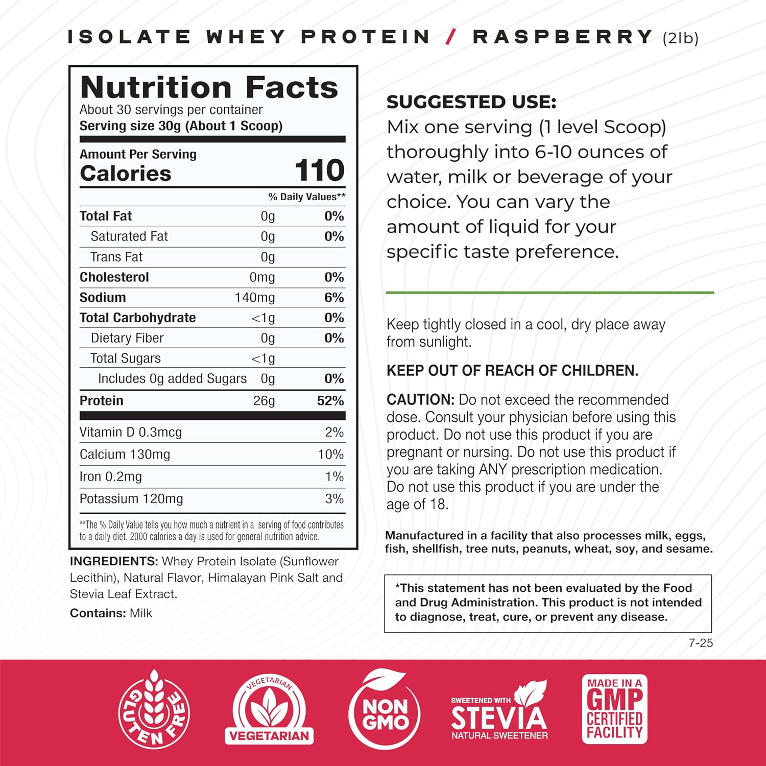 Muscle Feast Grass-Fed Whey Protein Isolate Powder, Chocolate (2lb) | All Natural Hormone Free Pasture Raised, Whey Isolate Protein for Men & Women, Clean, Non-GMO, Delicious Isolate Protein