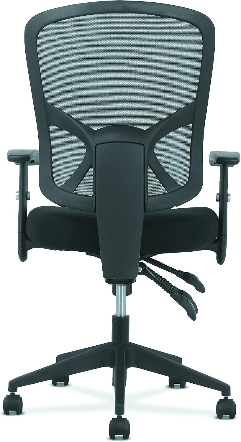 HON Sadie Big and Tall Ergonomic Office Chair, Heavy Duty Desk Chair, Black | Big and tall ergonomic office desk chair for desk work, lumbar support, adjustable arms, mesh comfort, 350 lb capacity