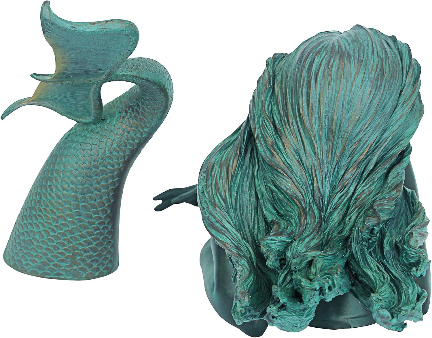 Design Toscano Meara the Mermaid Swimmer Indoor/Outdoor Garden Statue for Patio, Pool or Lawn, 16 Inches Wide, 7 Inches Deep, 7 Inches High