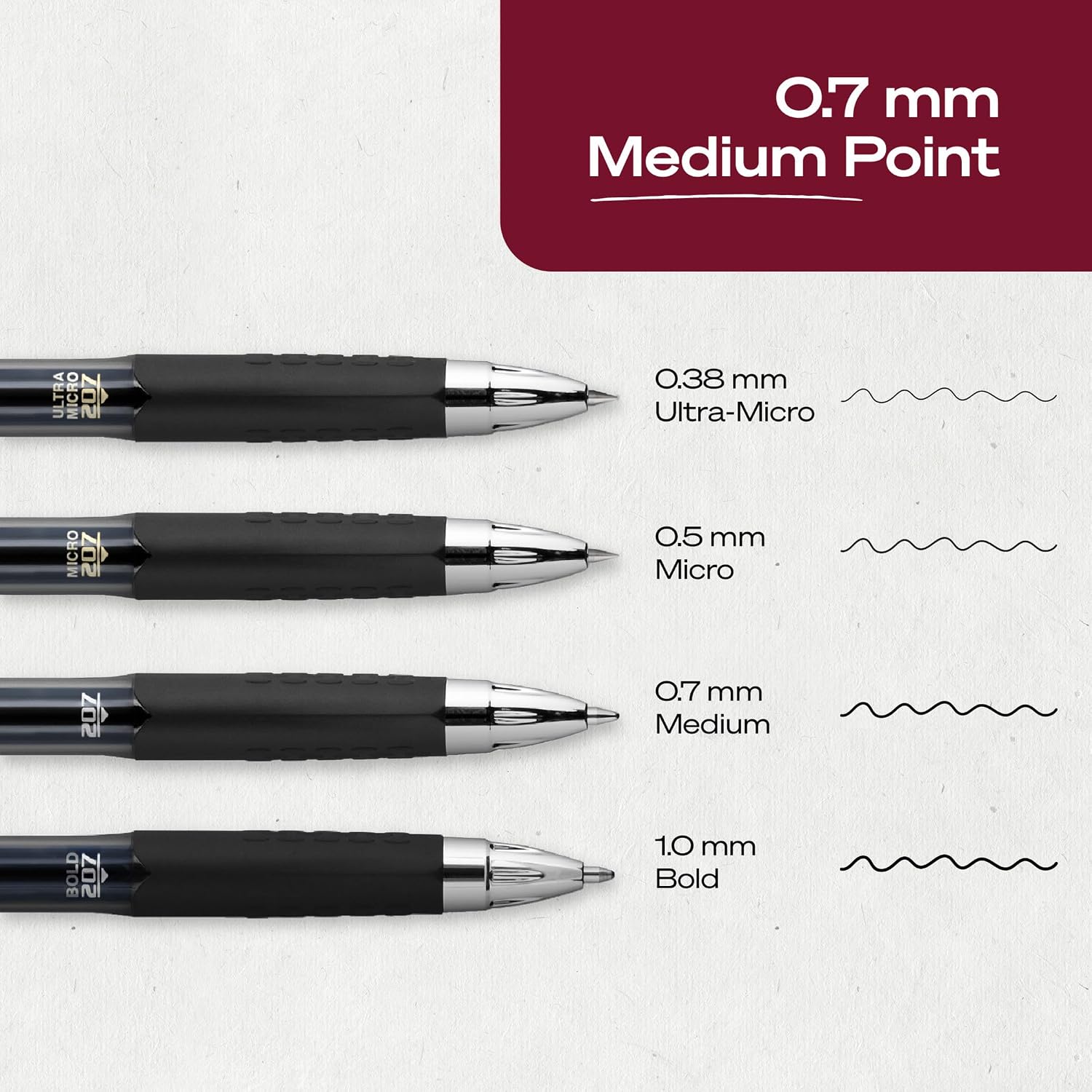 uniball™ 207 Gel Pens, Black Ink, 0.7mm Medium Point, Retractable, 12 Count | Smooth Writing, Fraud-Resistant, uni Super Ink™