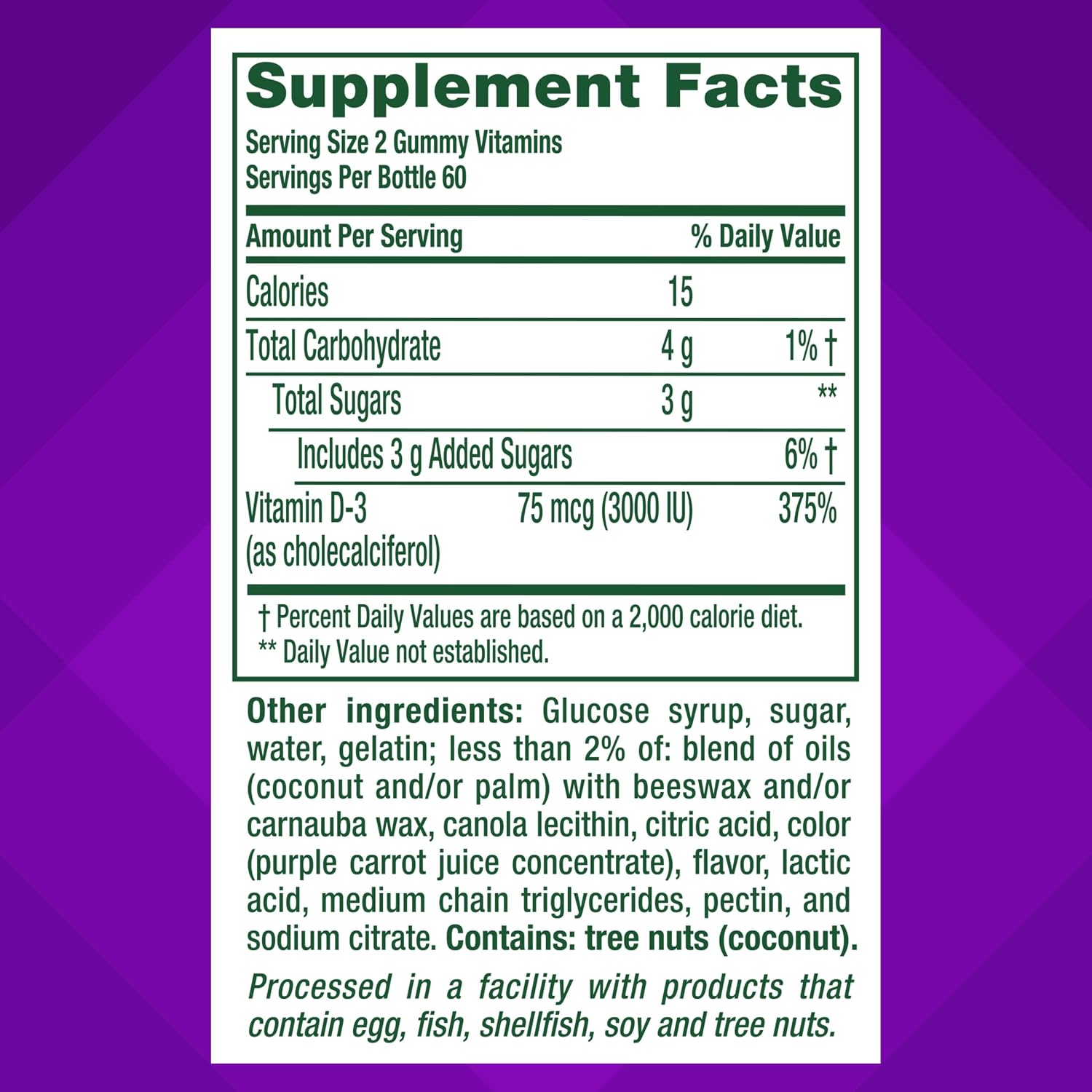 Vitafusion Vitamin D3 Gummies | 75 mcg | 120 Adult Gummy Vitamins