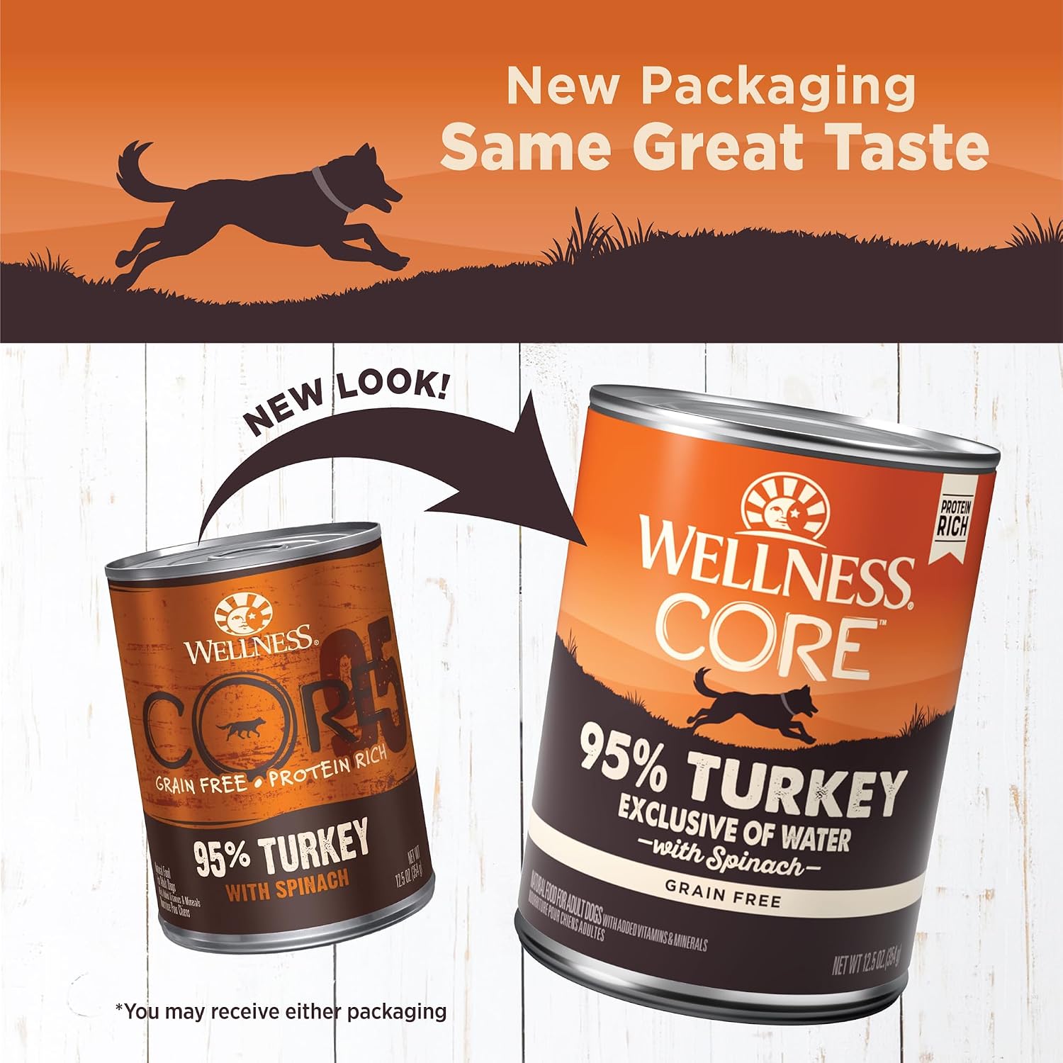 Wellness CORE 95% Adult Canned Wet Dog Food, Grain Free, Natural, Beef with Carrots Recipe, 12.5 oz, Pack of 12 Cans