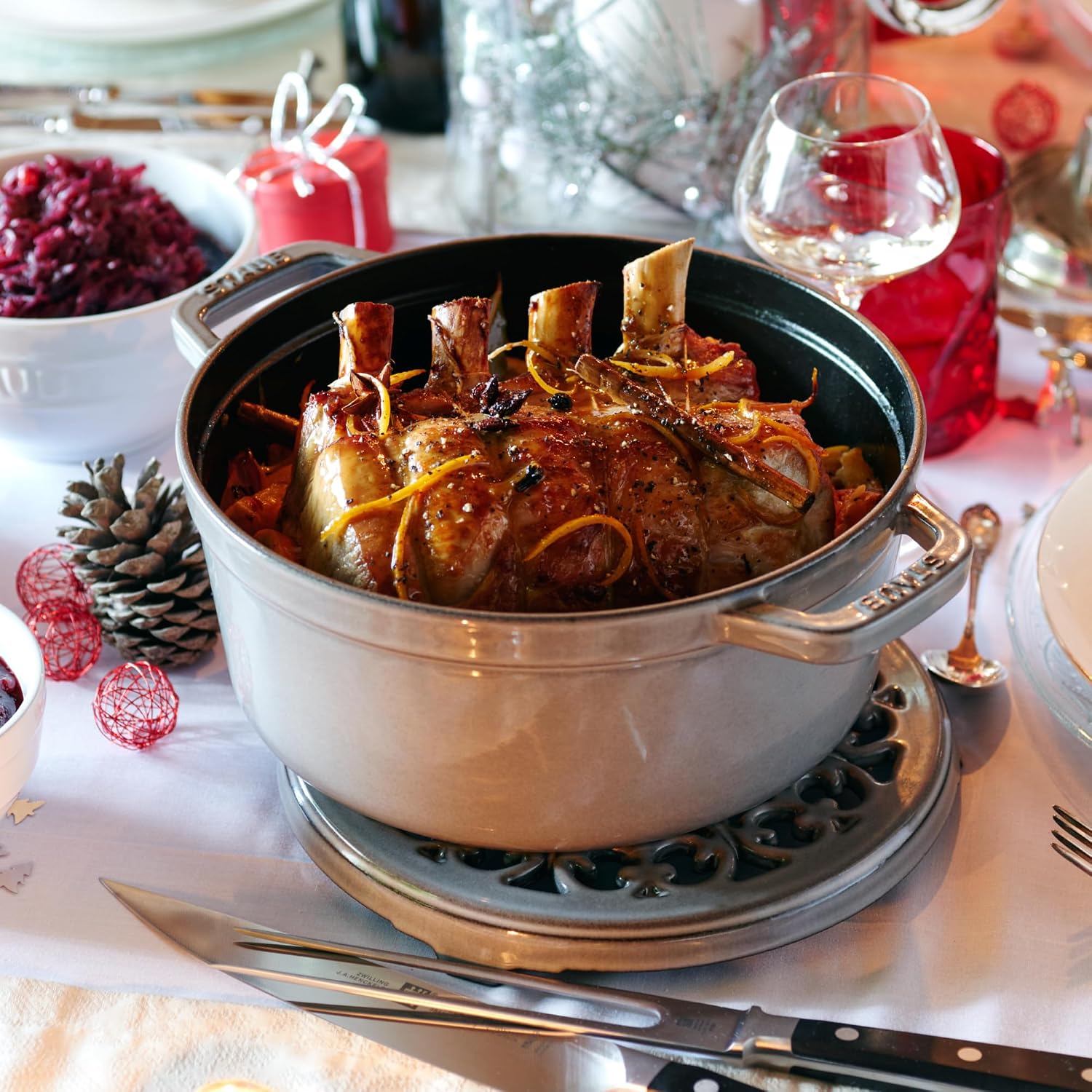 Staub Cast Iron 5.5-qt Round Cocotte - Grenadine, Made in France
