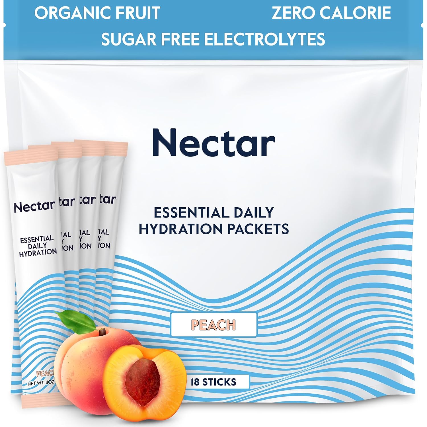 Nectar Hydration Packets - Electrolytes Powder Packets - No Sugar or Calories - Organic Fruit Liquid Daily IV Electrolytes Powder for Dehydration