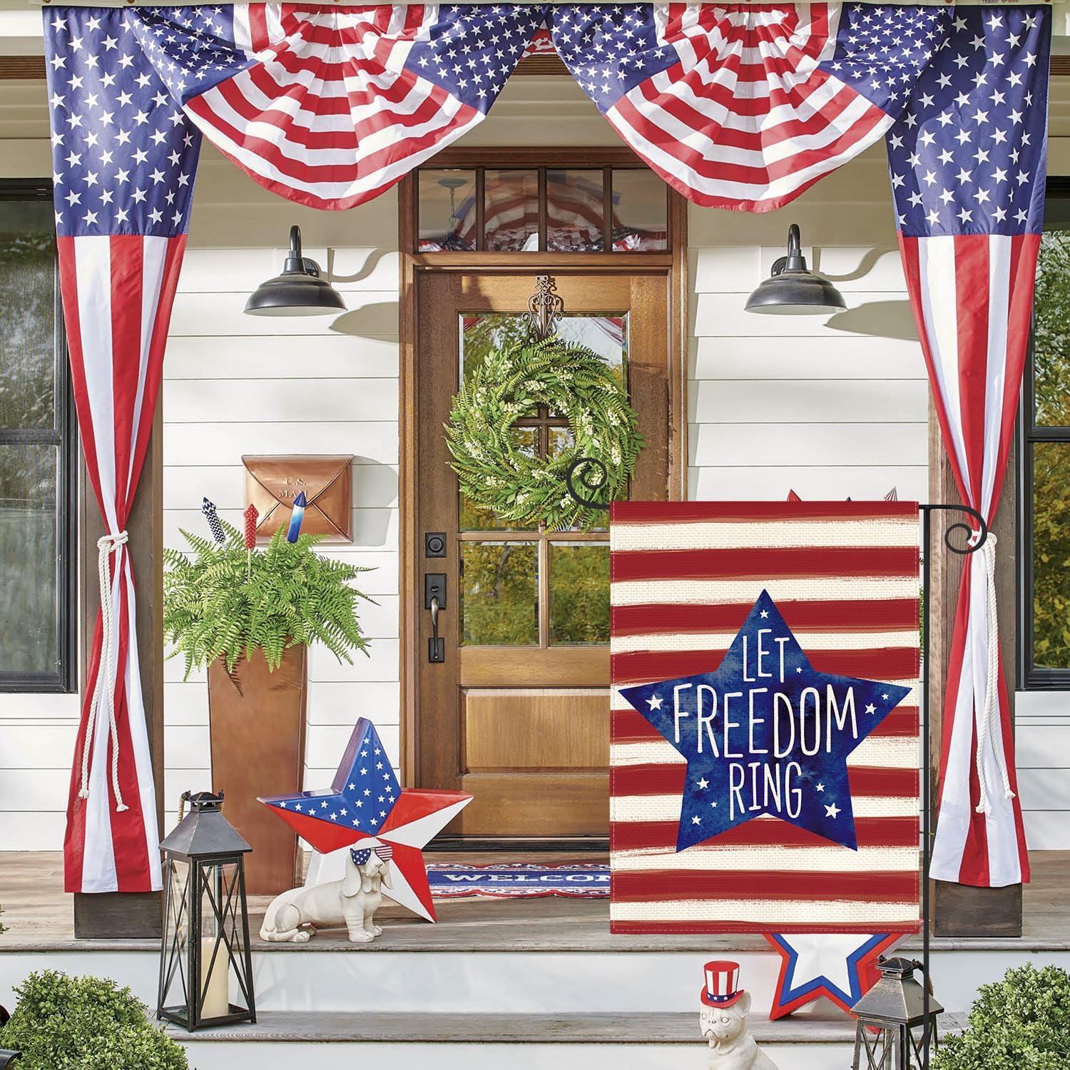 AVOIN colorlife Let Freedom Ring Patriotic 4th of July Garden Flag 12x18"