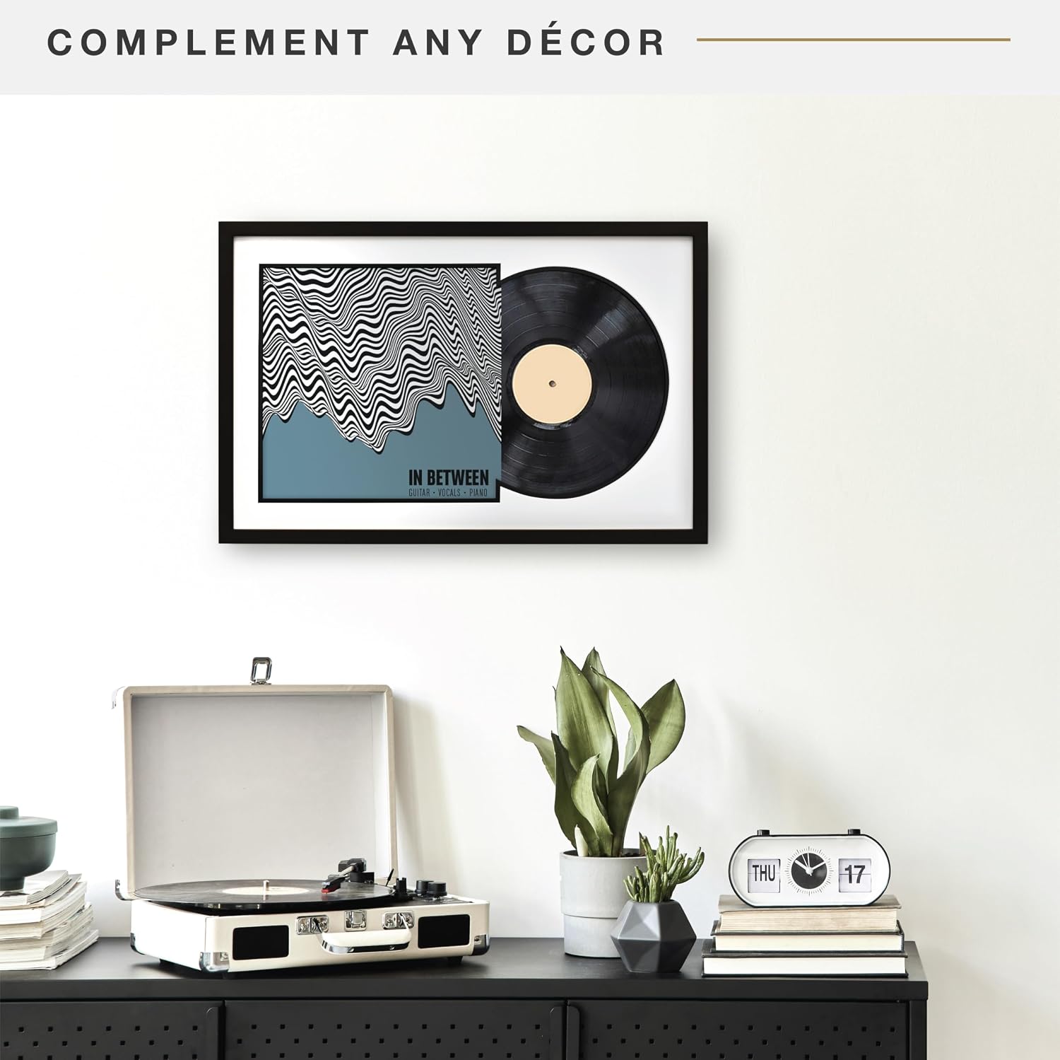 MCS Single Matted Record Album Frame, 15x15, Black